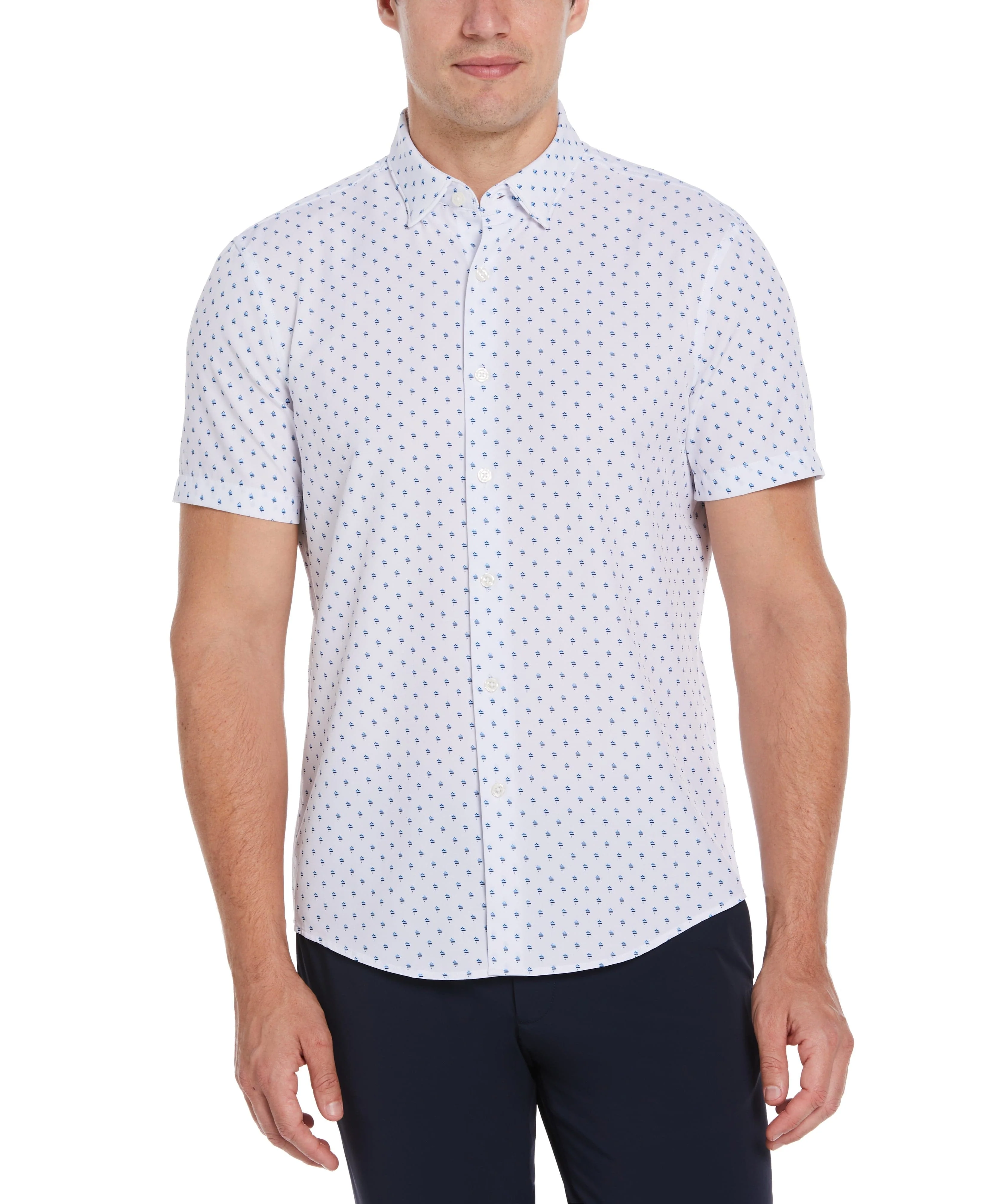 Total Stretch Slim Fit Geo Print Shirt