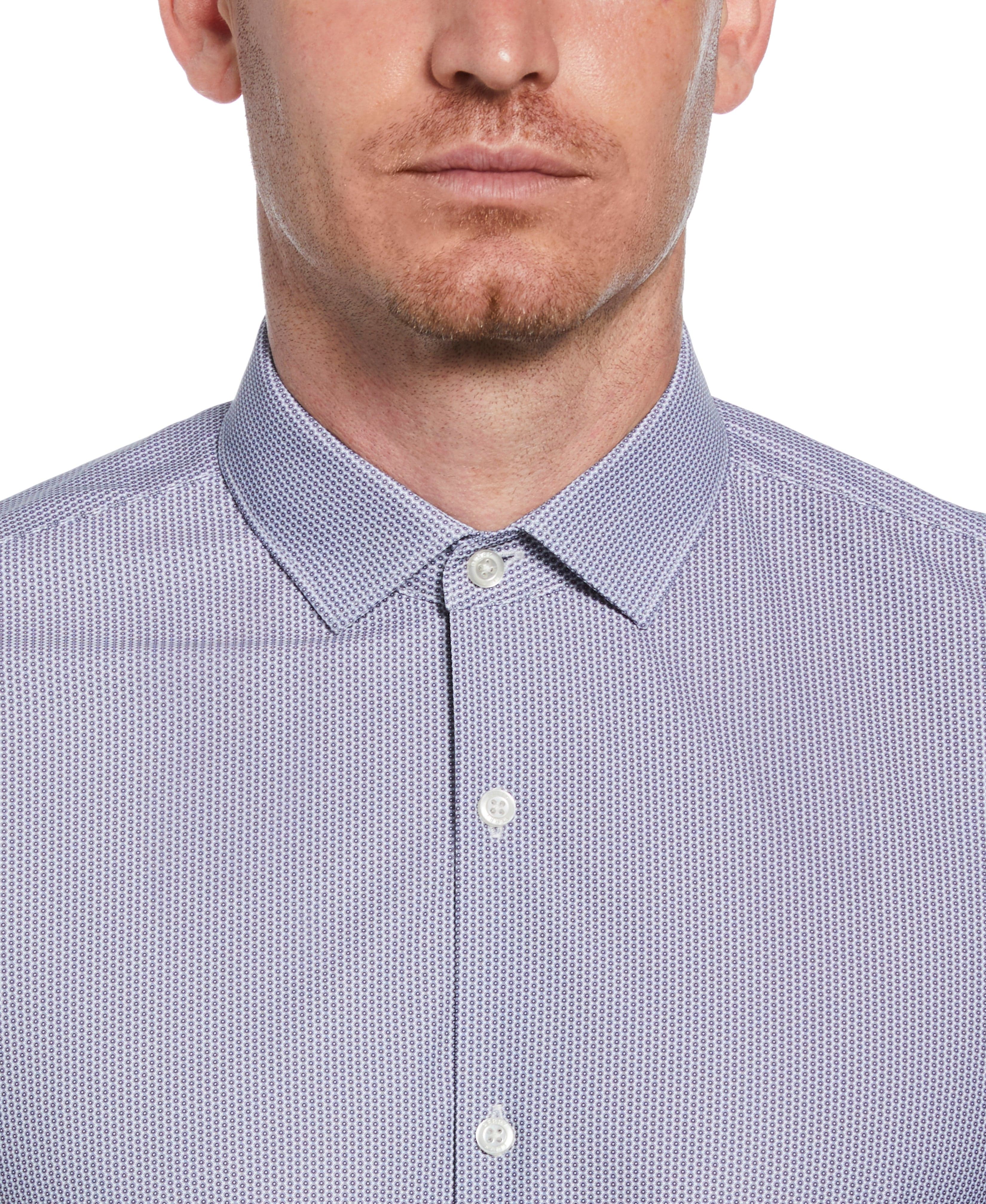 Slim Fit Circle Pattern Dress Shirt