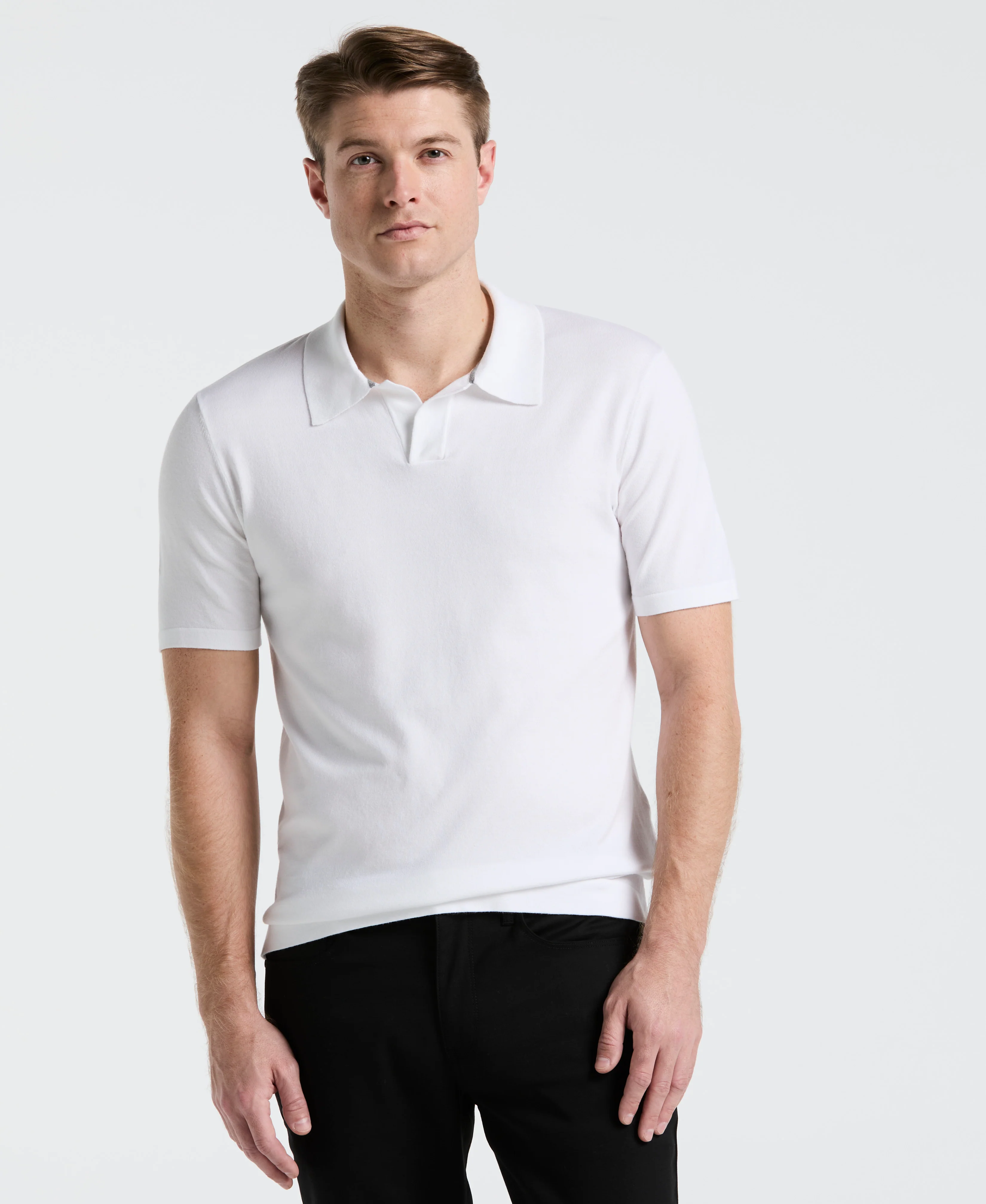 Tech Knit Open Polo Sweater