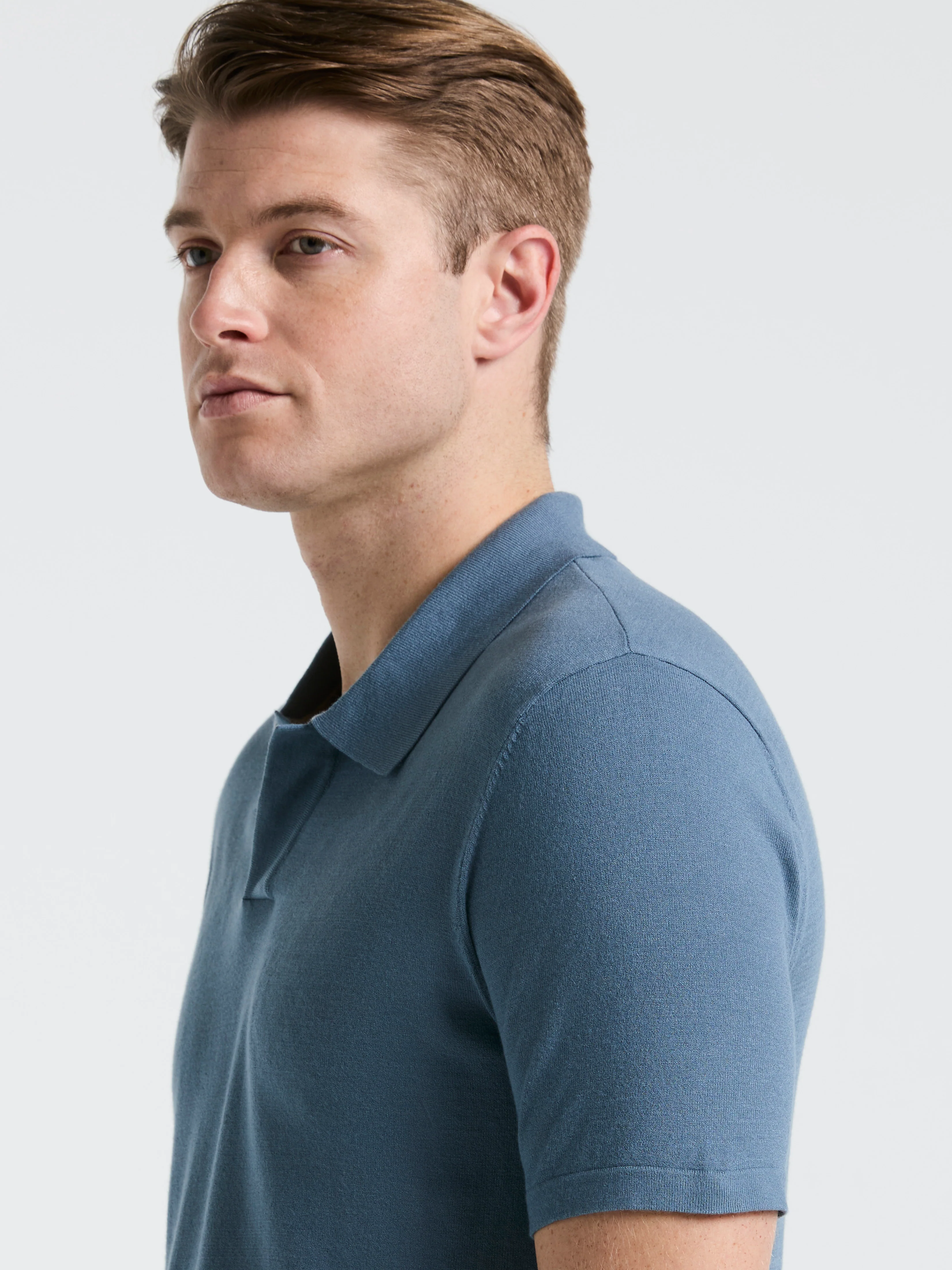 Tech Knit Open Polo Sweater