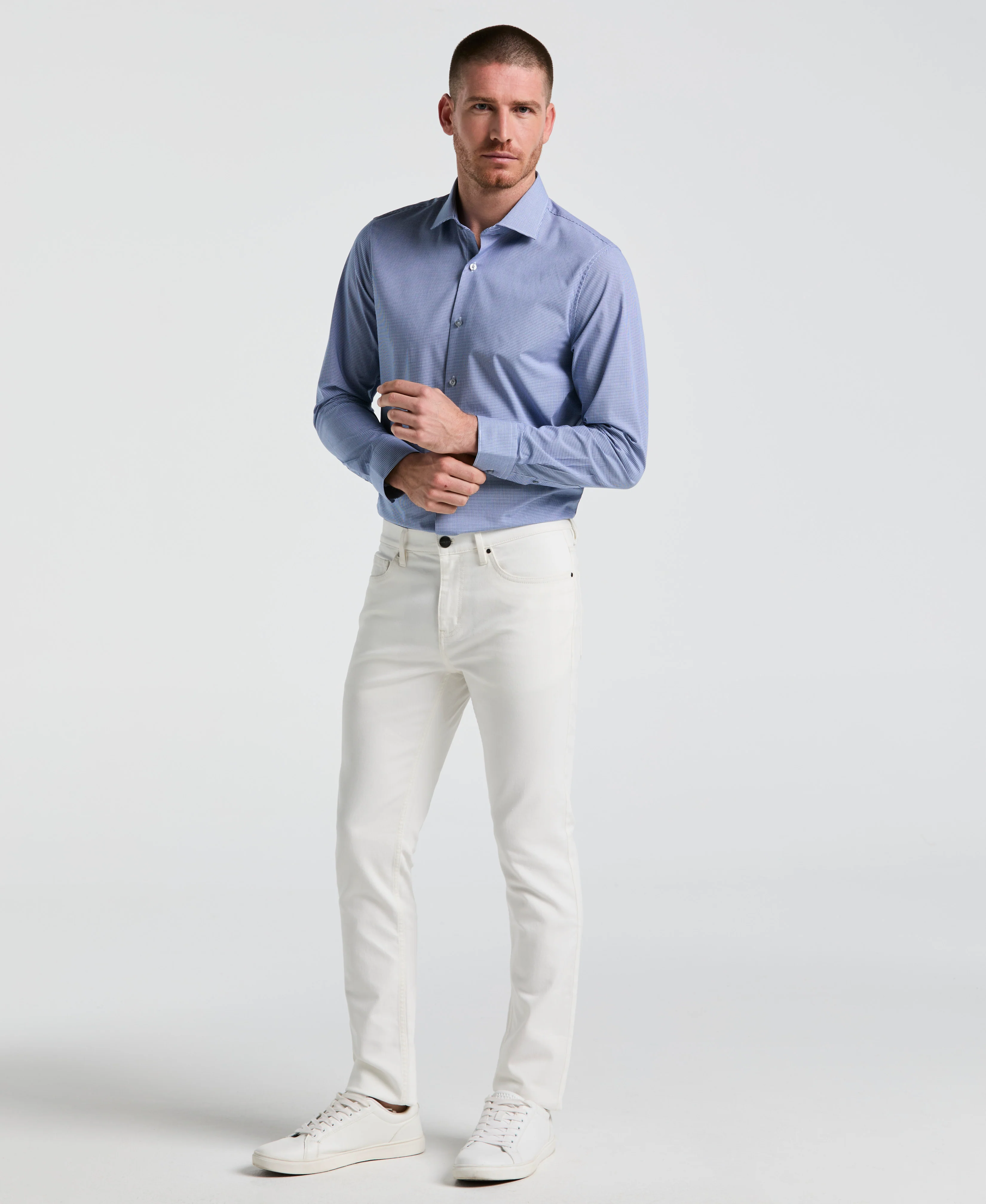 Stretch Micro Gingham Dress Shirt