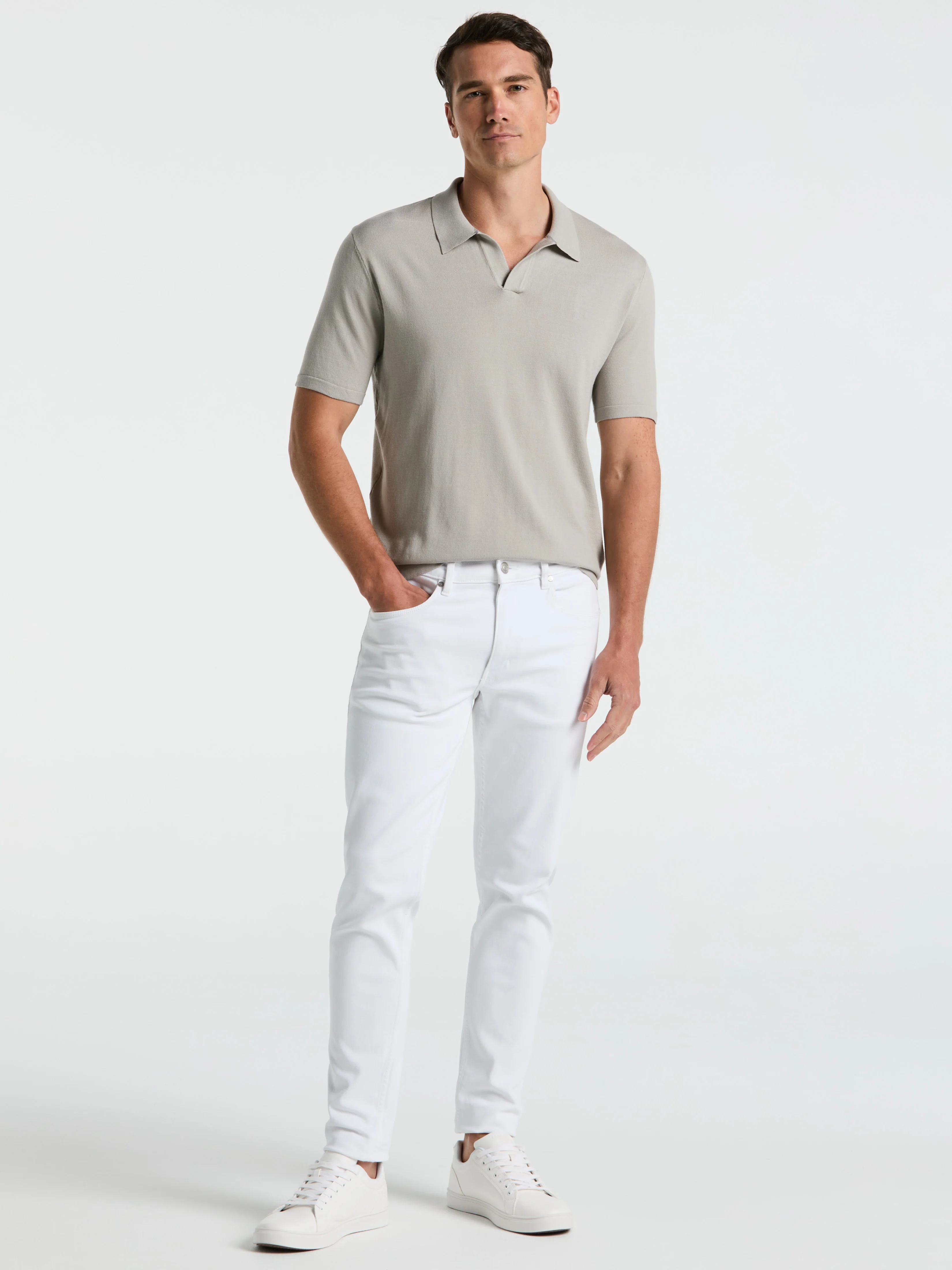 Tech Knit Open Polo Sweater