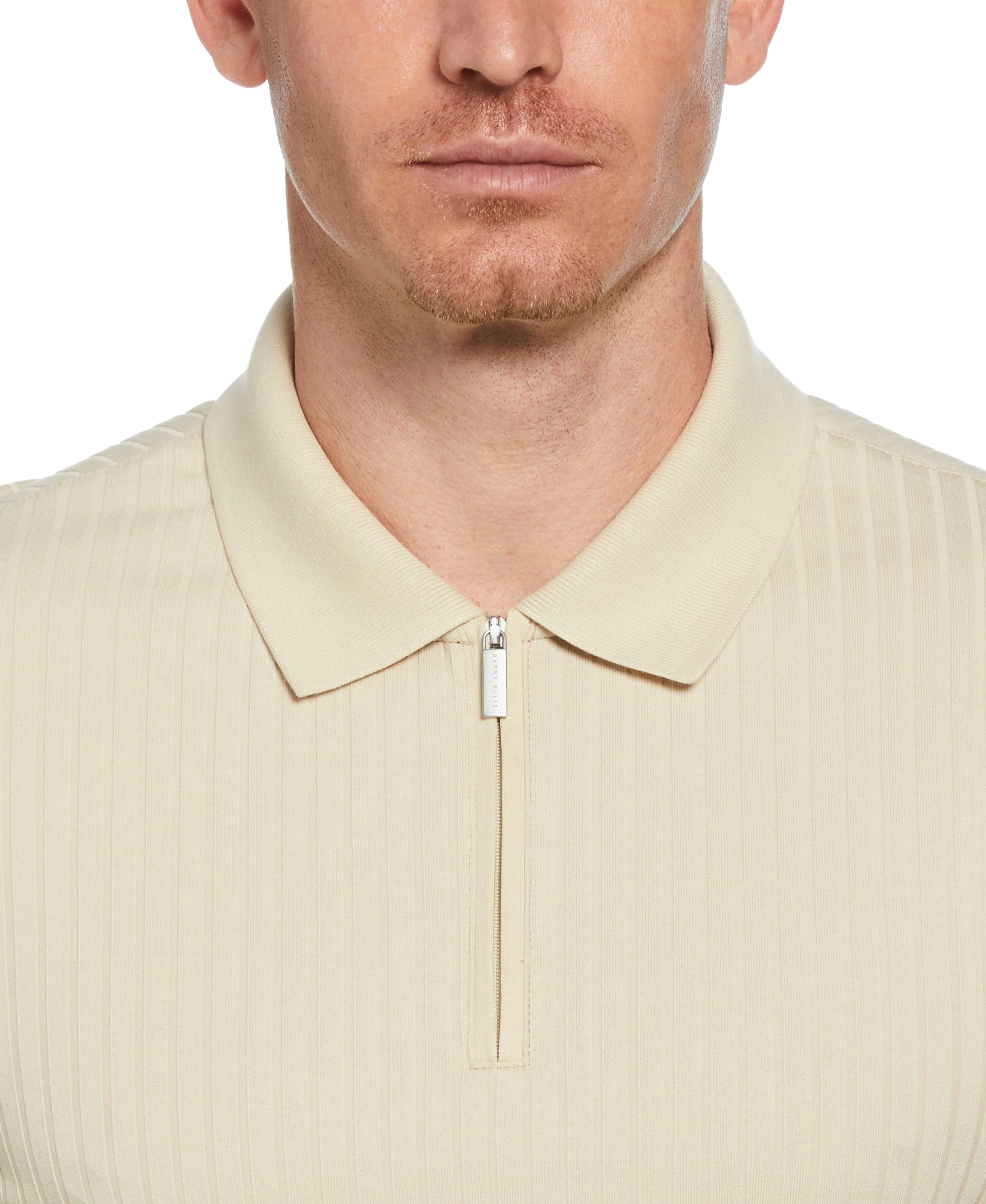 Quarter Zip Ribbed Polo