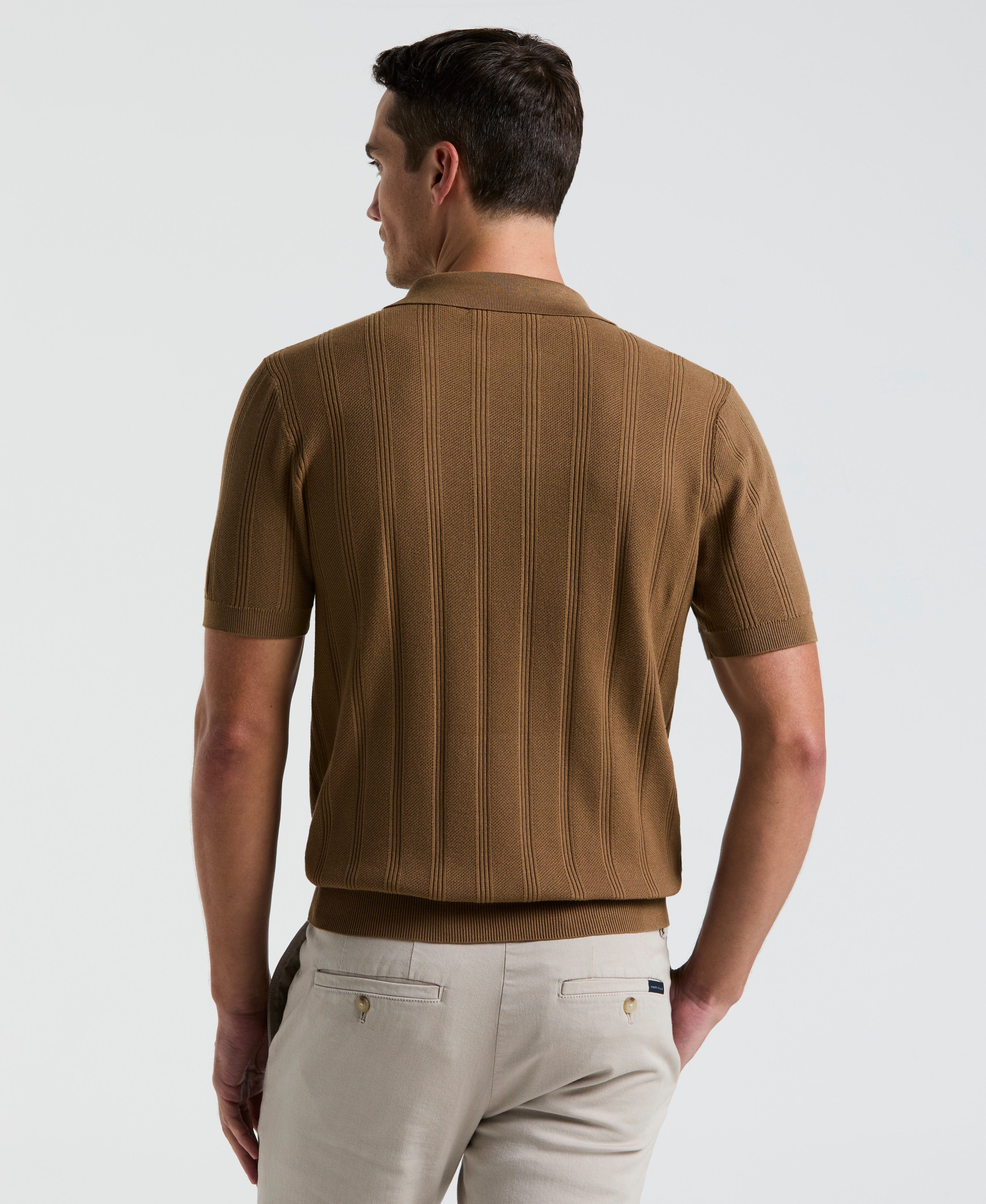 Mesh Stripe Sweater Polo