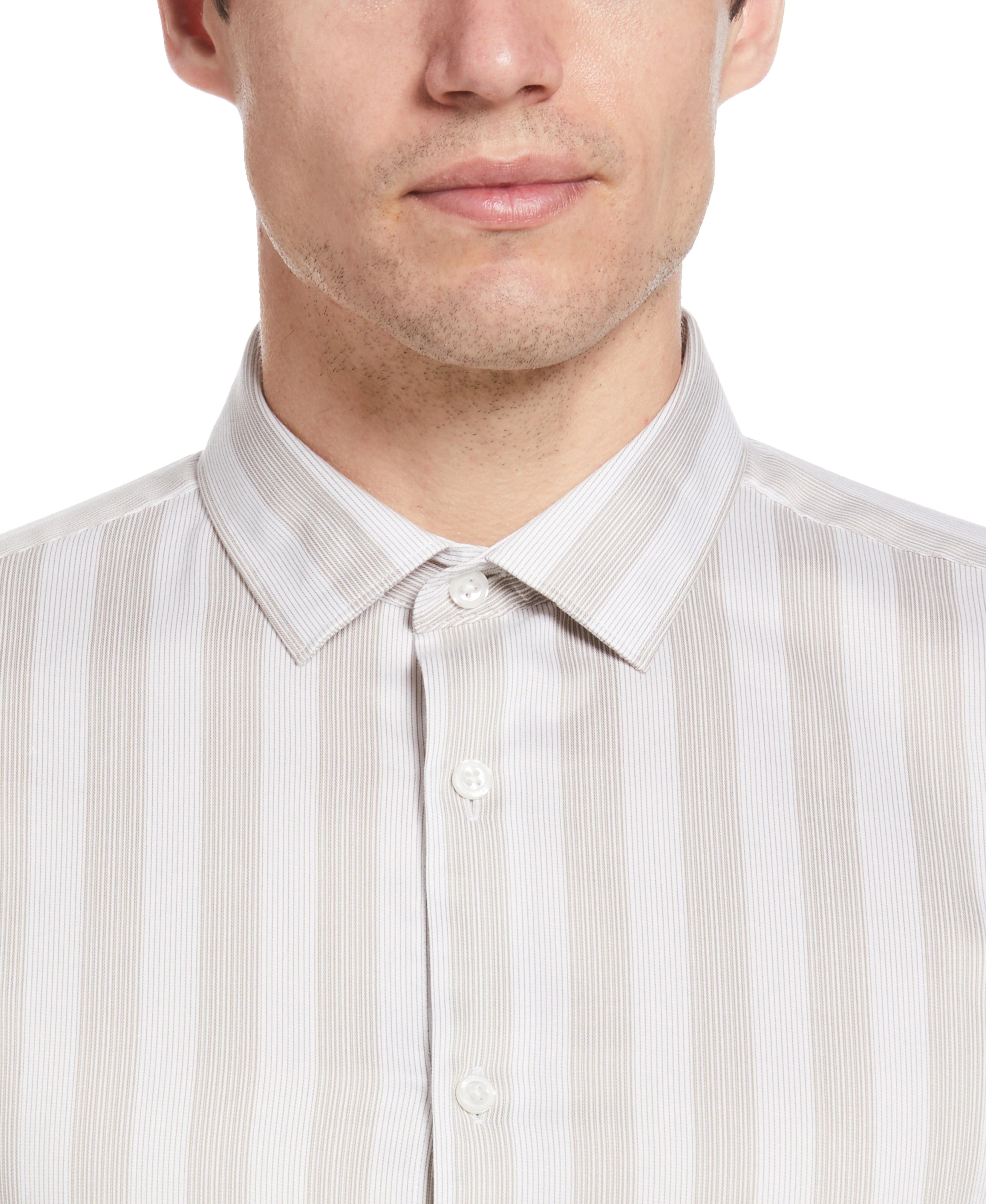 Slim Fit Tonal Twill Stripe Dress Shirt
