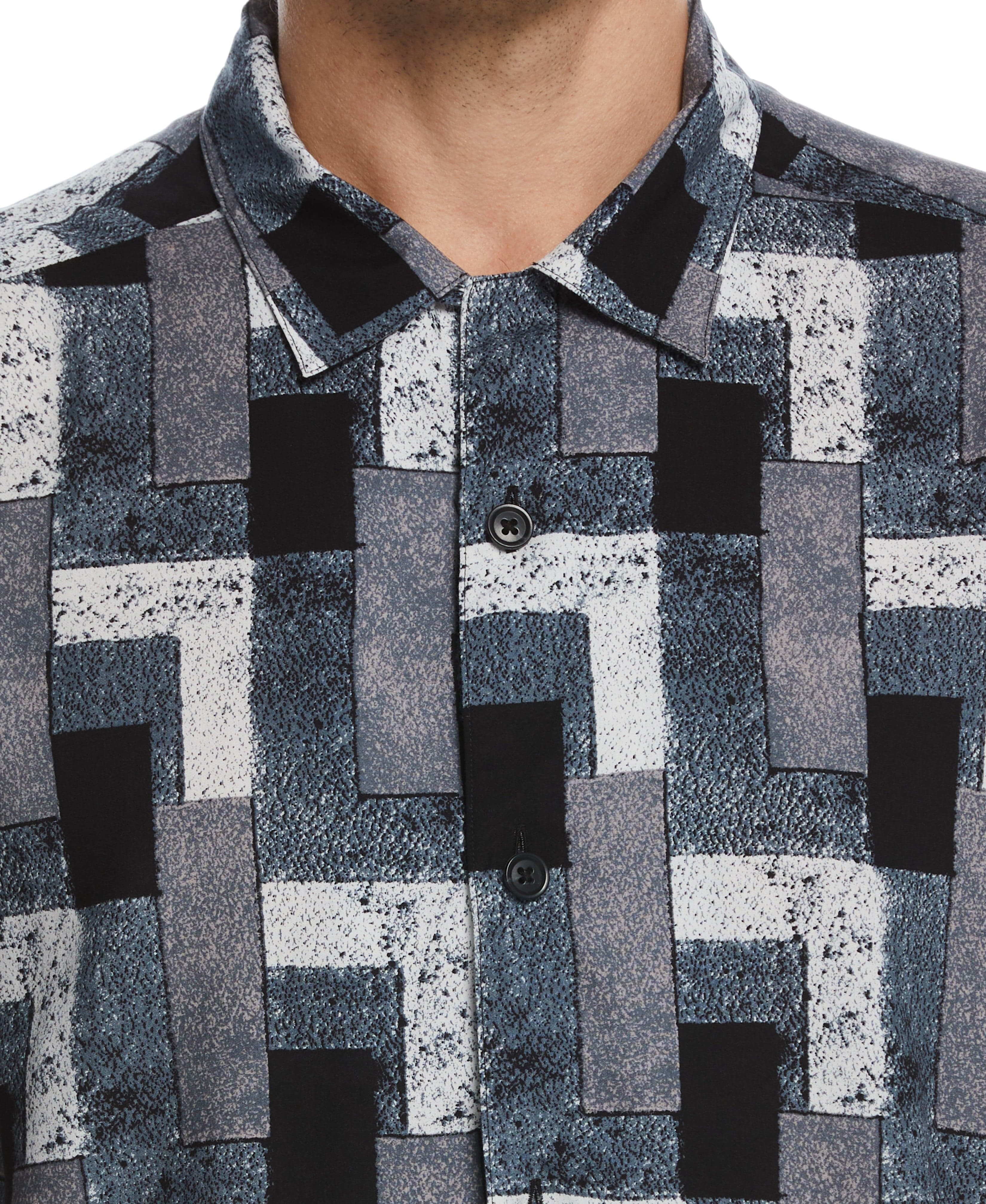 Abstract Block Print Soft Camp Shirt