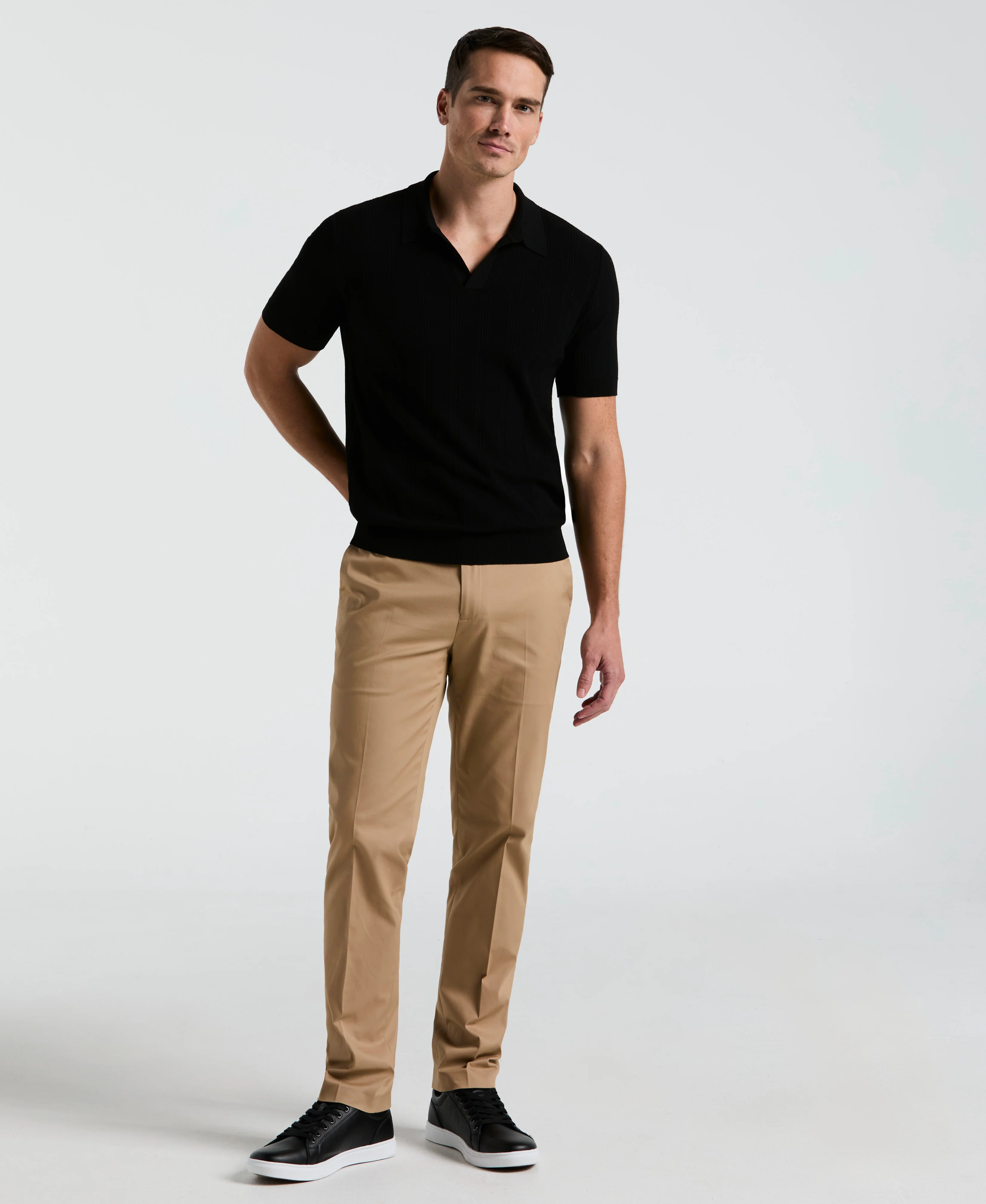 Mesh Stripe Sweater Polo