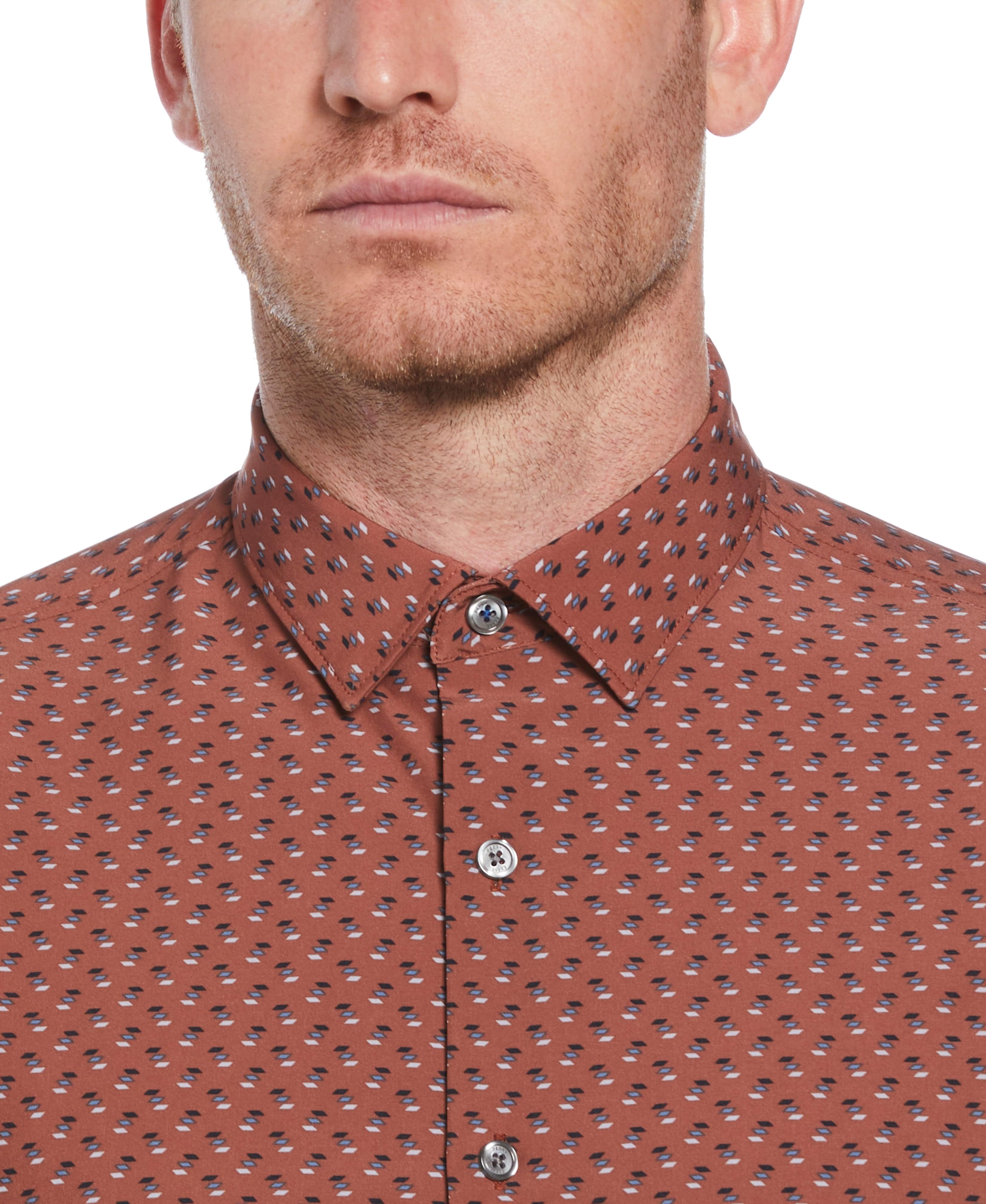 Slim Fit Diamond Print Shirt
