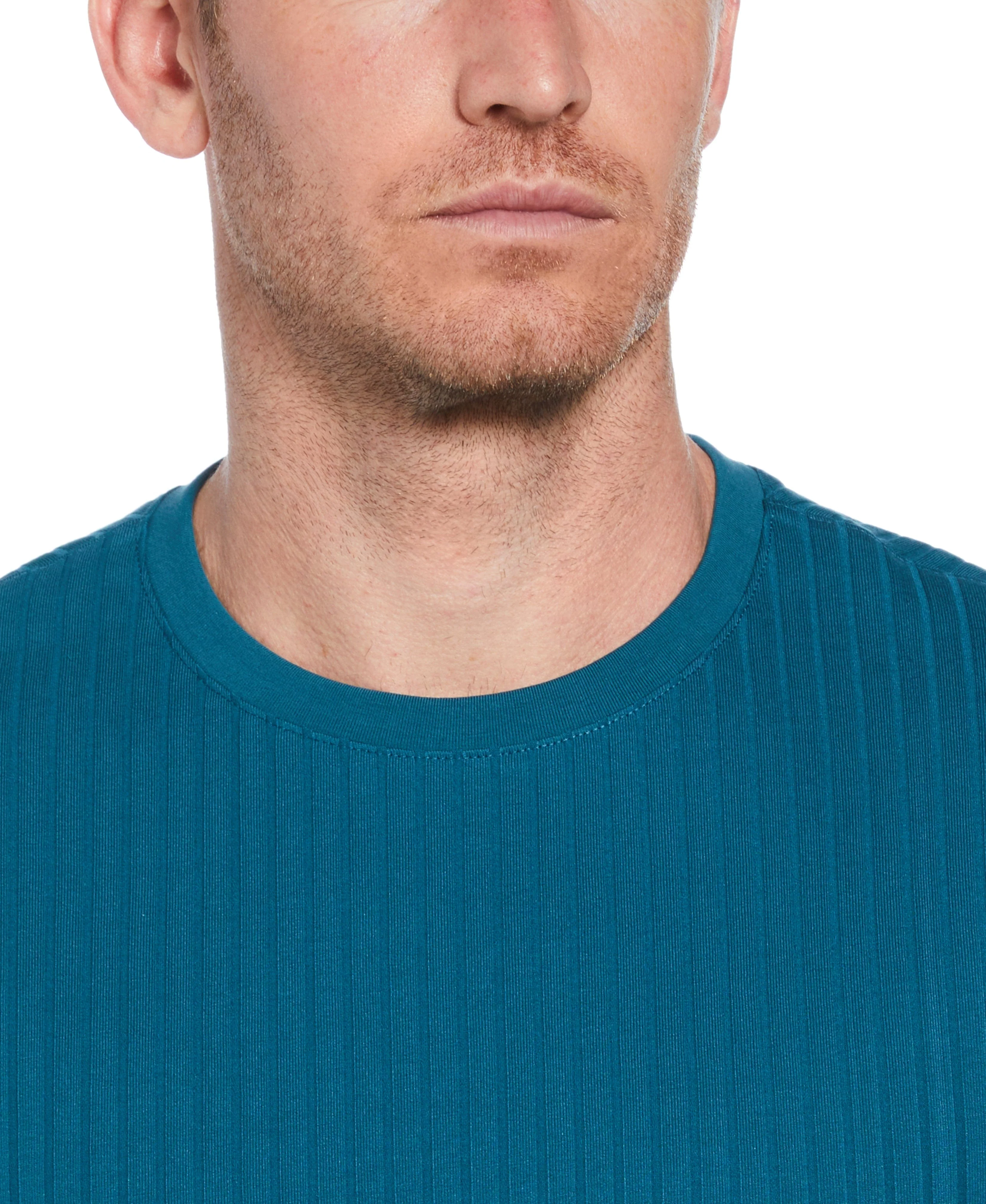 Rib Knit Crew Neck Tee