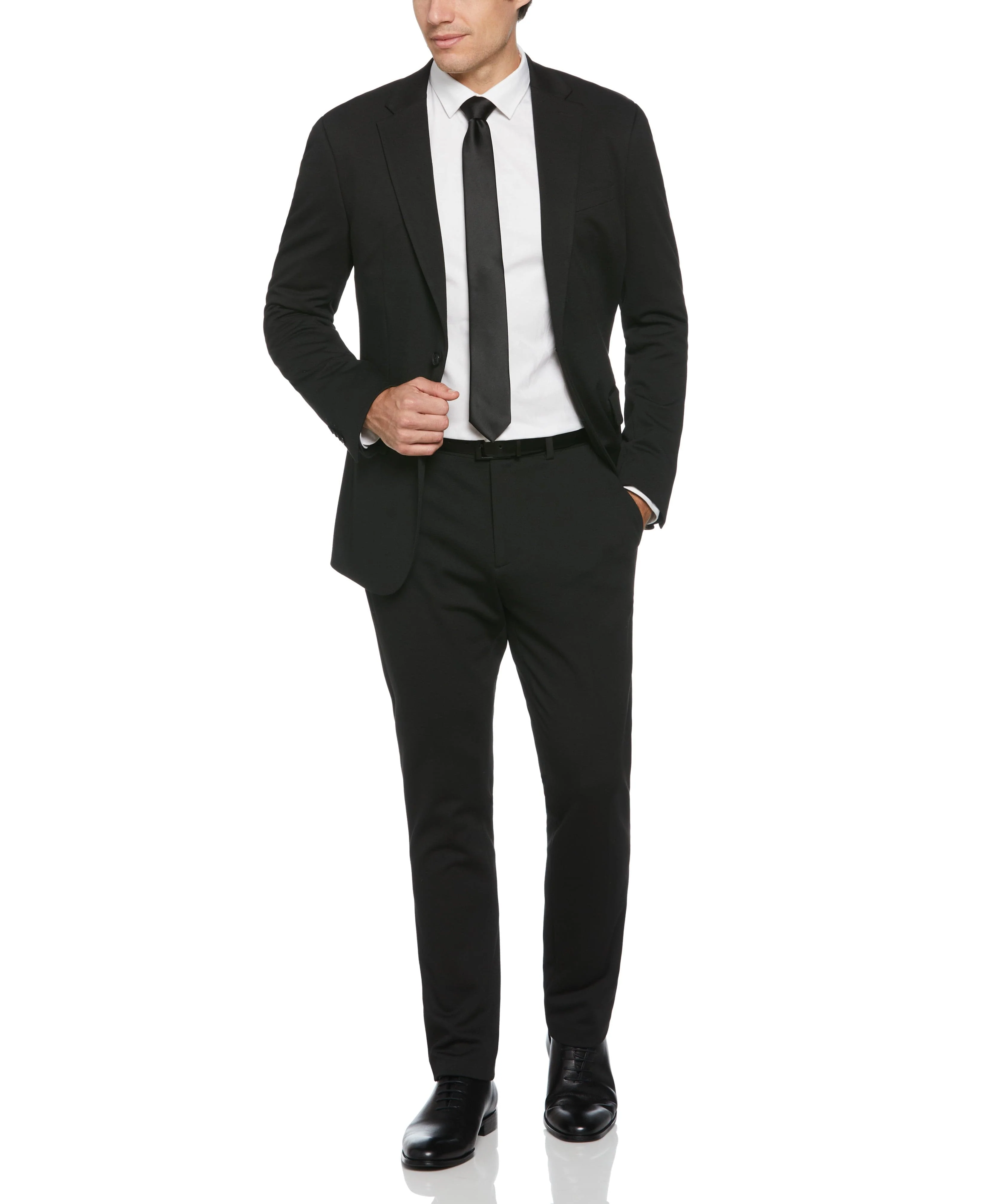 Slim Fit Solid Knit Suit Jacket