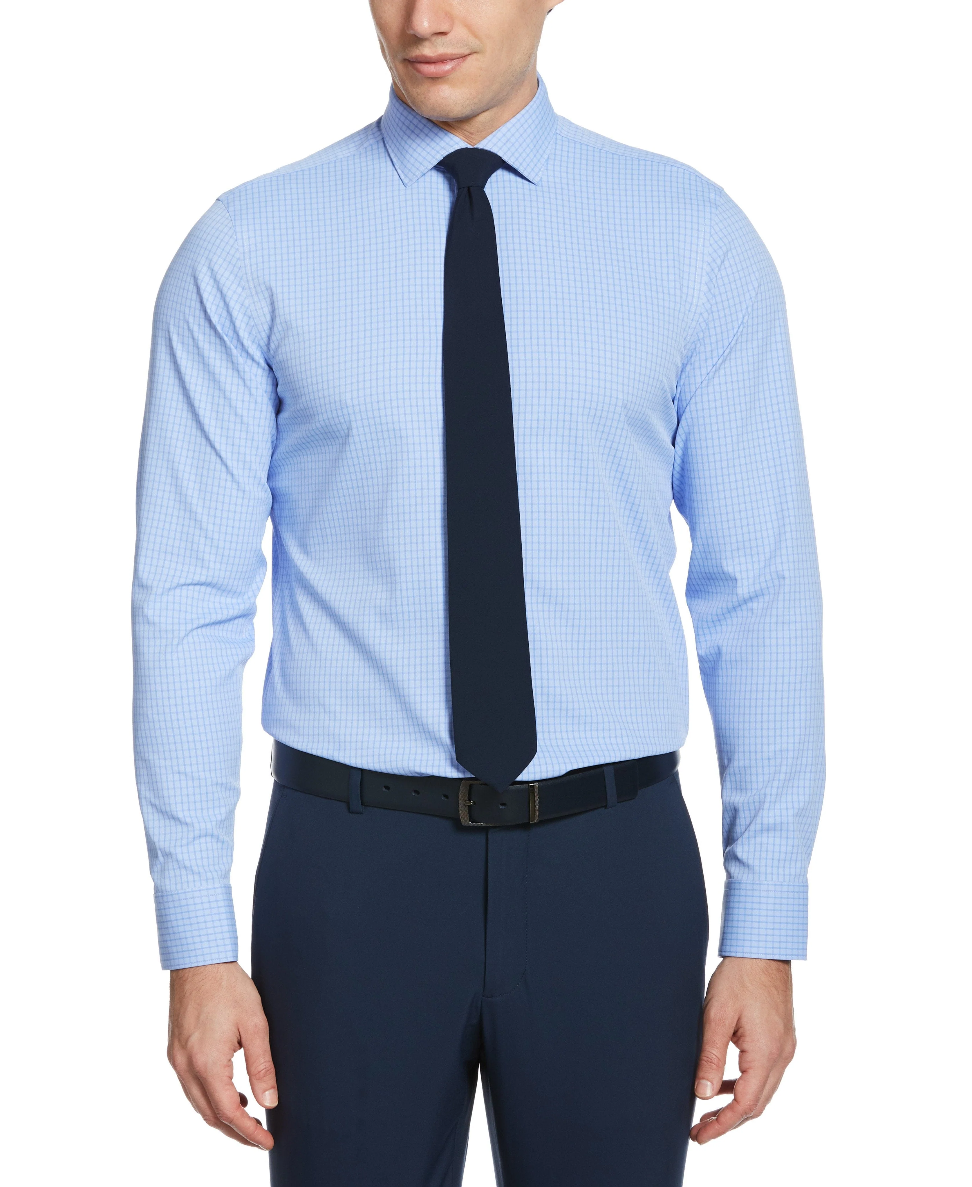 Slim Fit Blue Check Dress Shirt