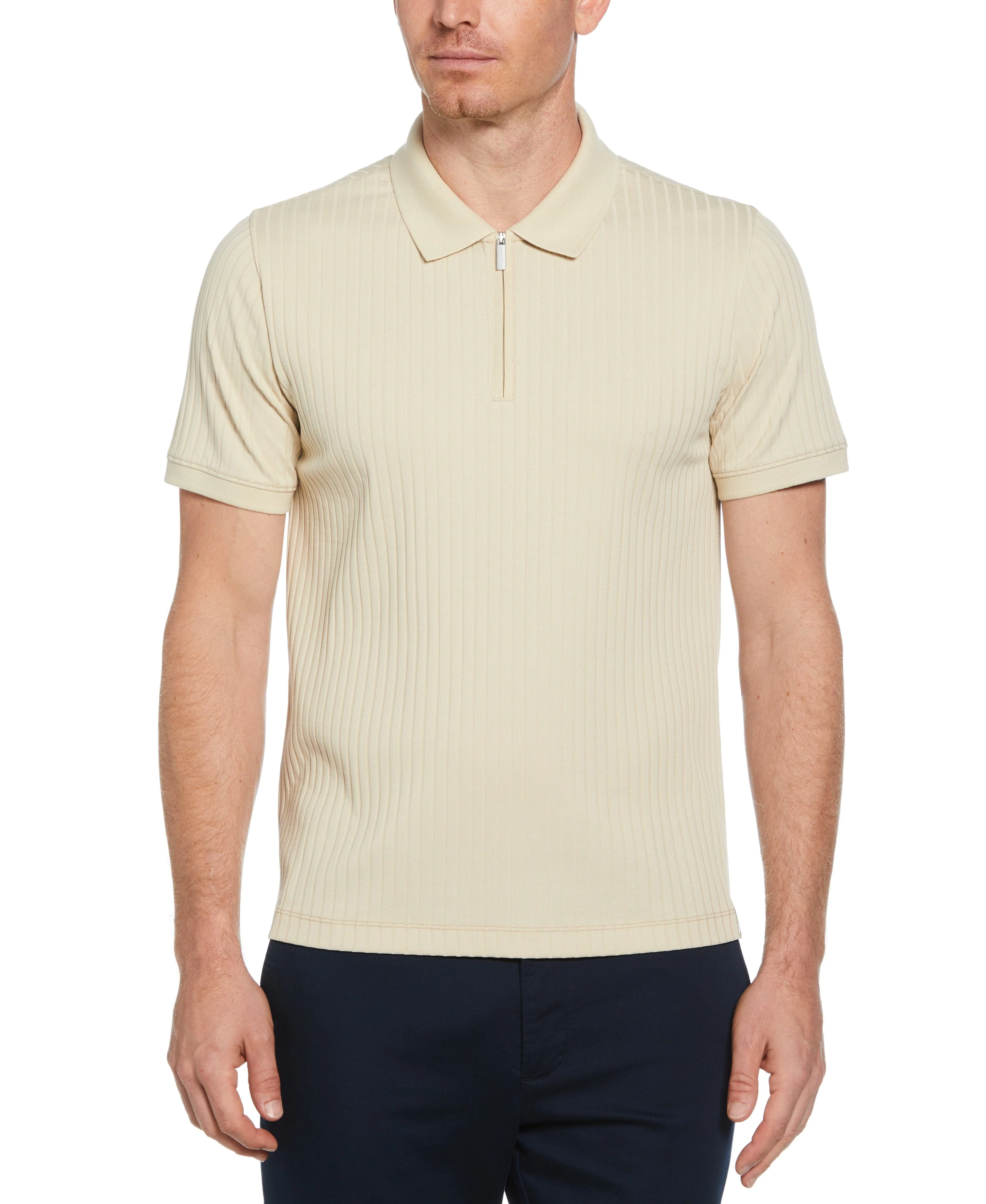 Quarter Zip Ribbed Polo