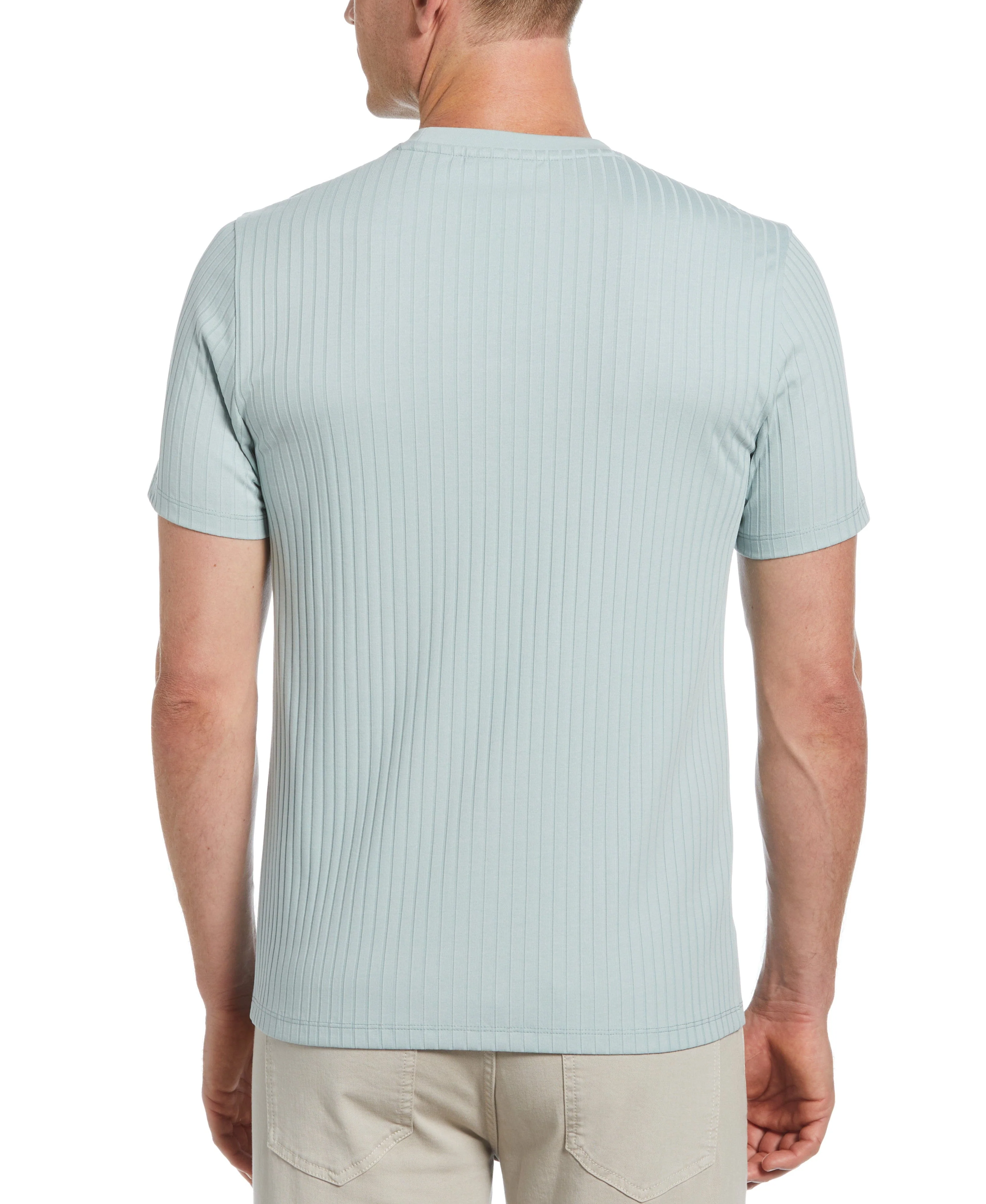 Rib Knit Crew Neck Tee