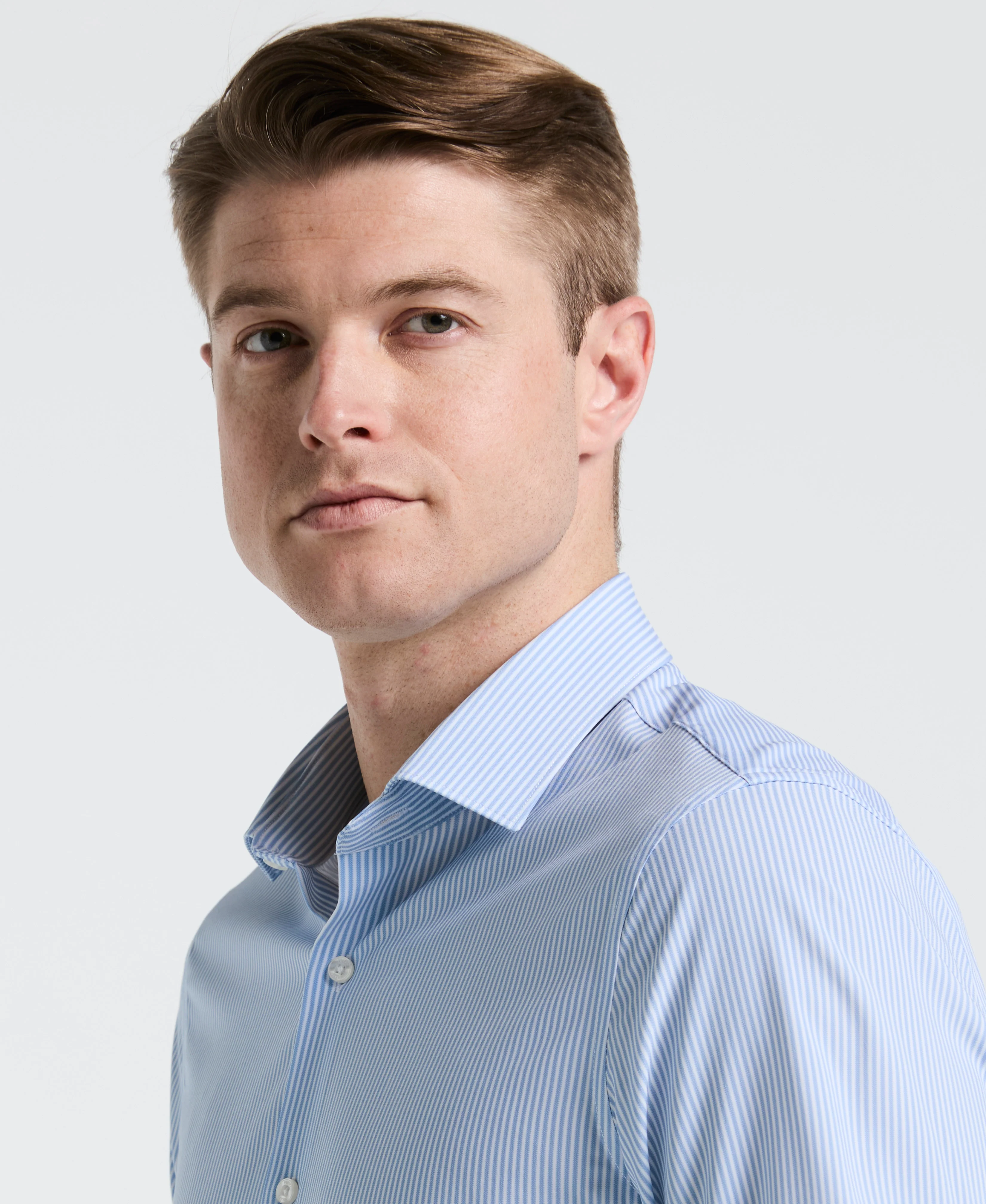 Performance Tech Striped Print Dress Shirt