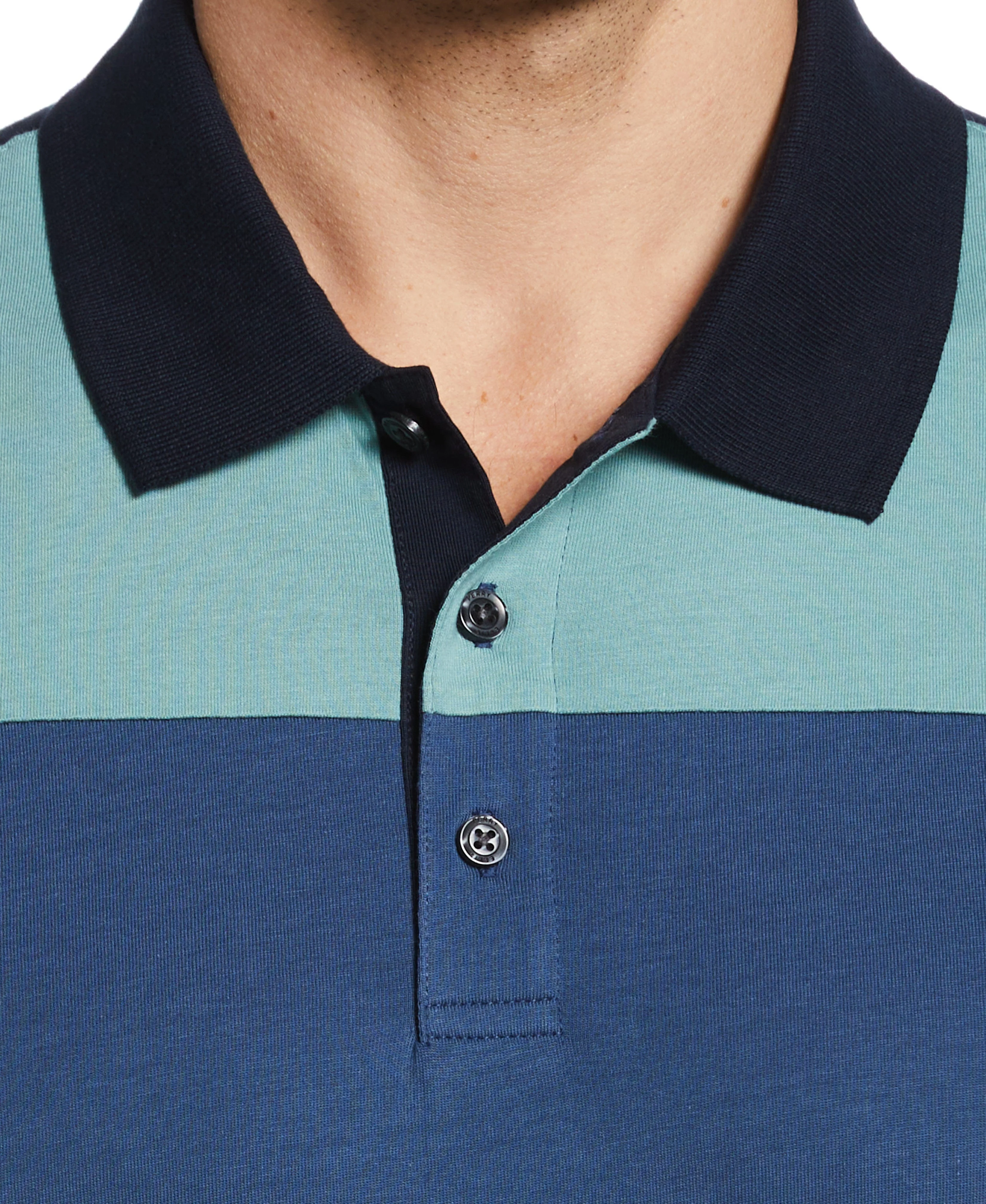 Pima Cotton Blend Color Block Polo