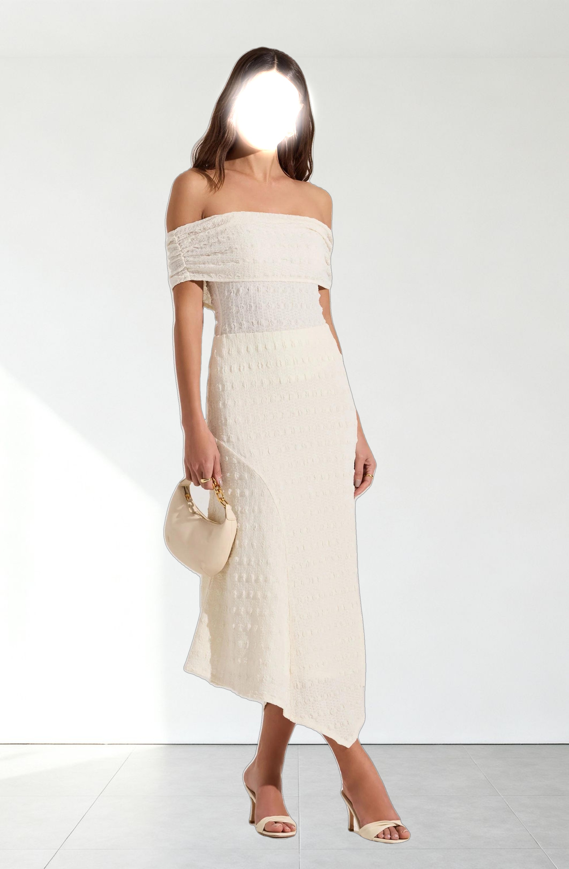 Off Shoulder Textured Knit Top