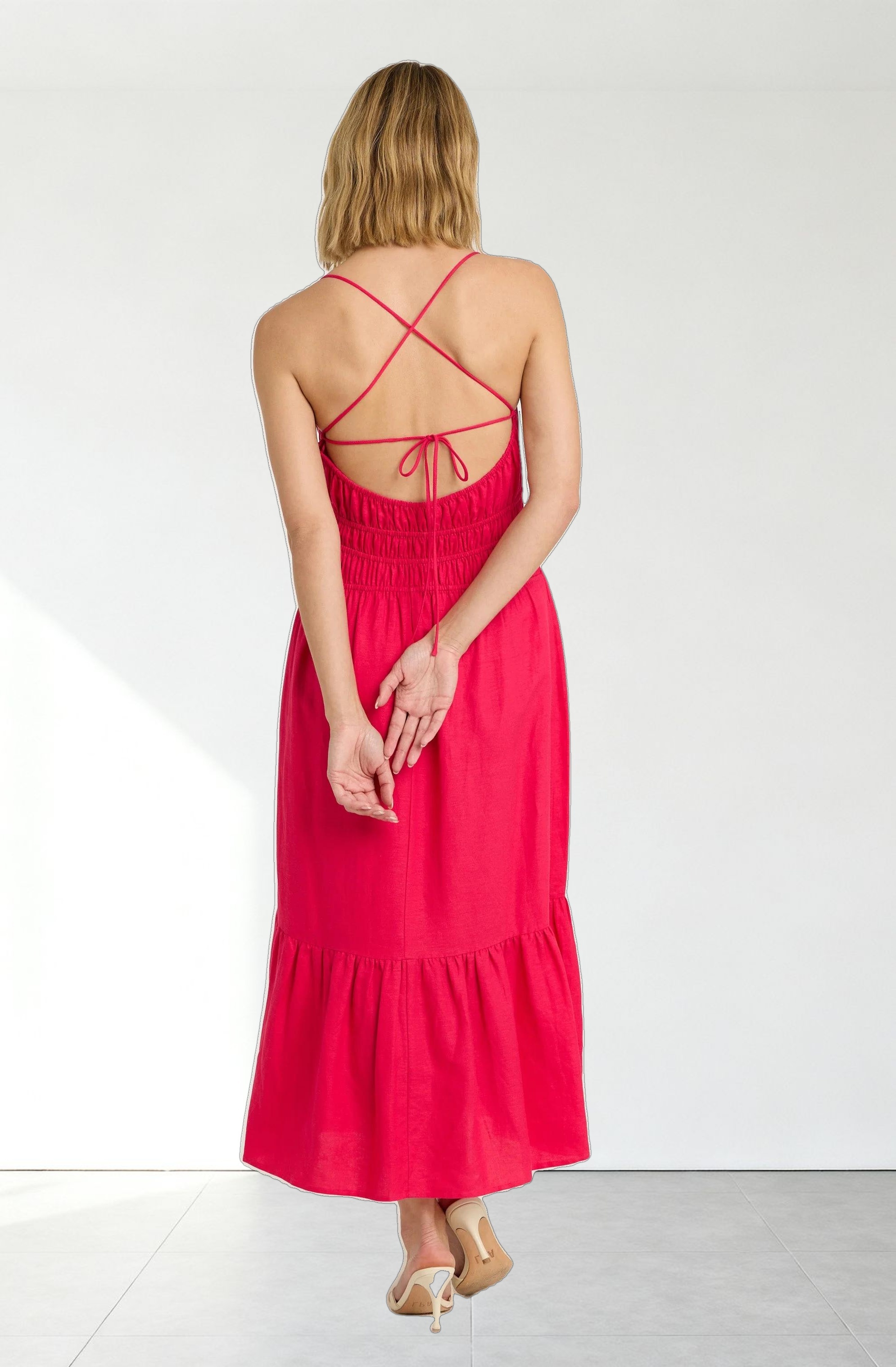 Eleni Linen-Blend Midi Dress