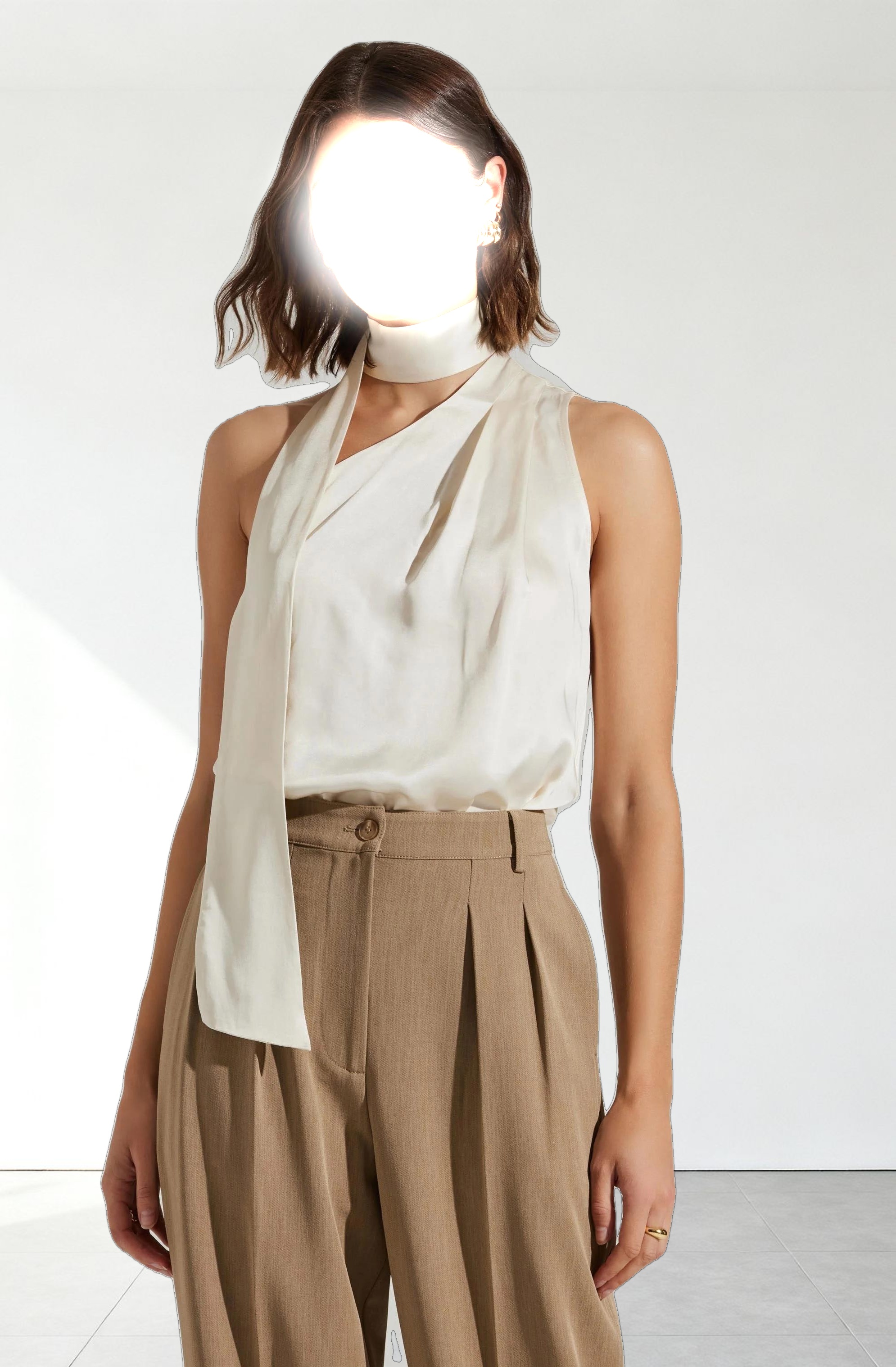 Partia Scarf Detail Asymmetric Top