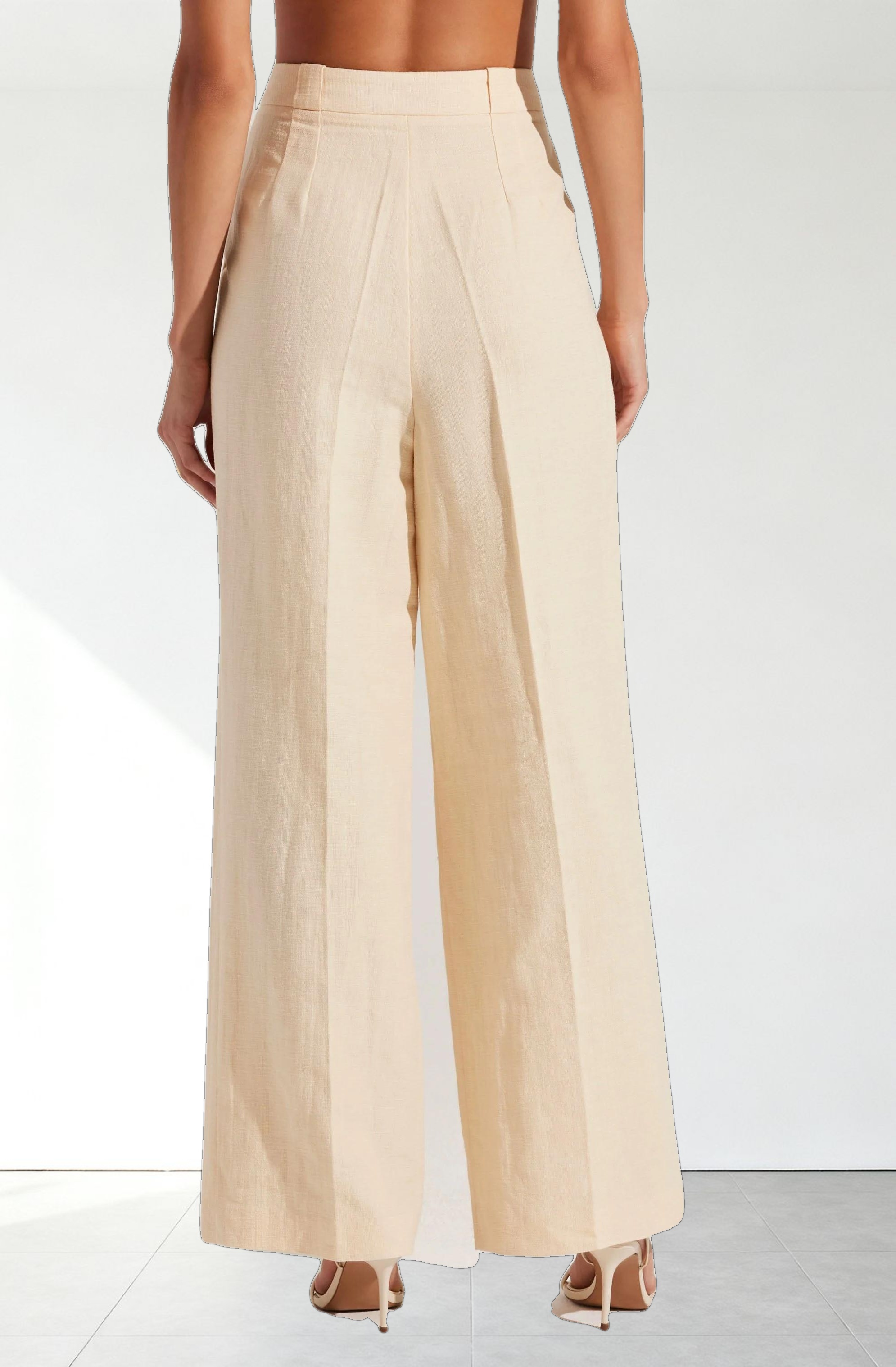 Bryony Linen Blend Pleated Pants