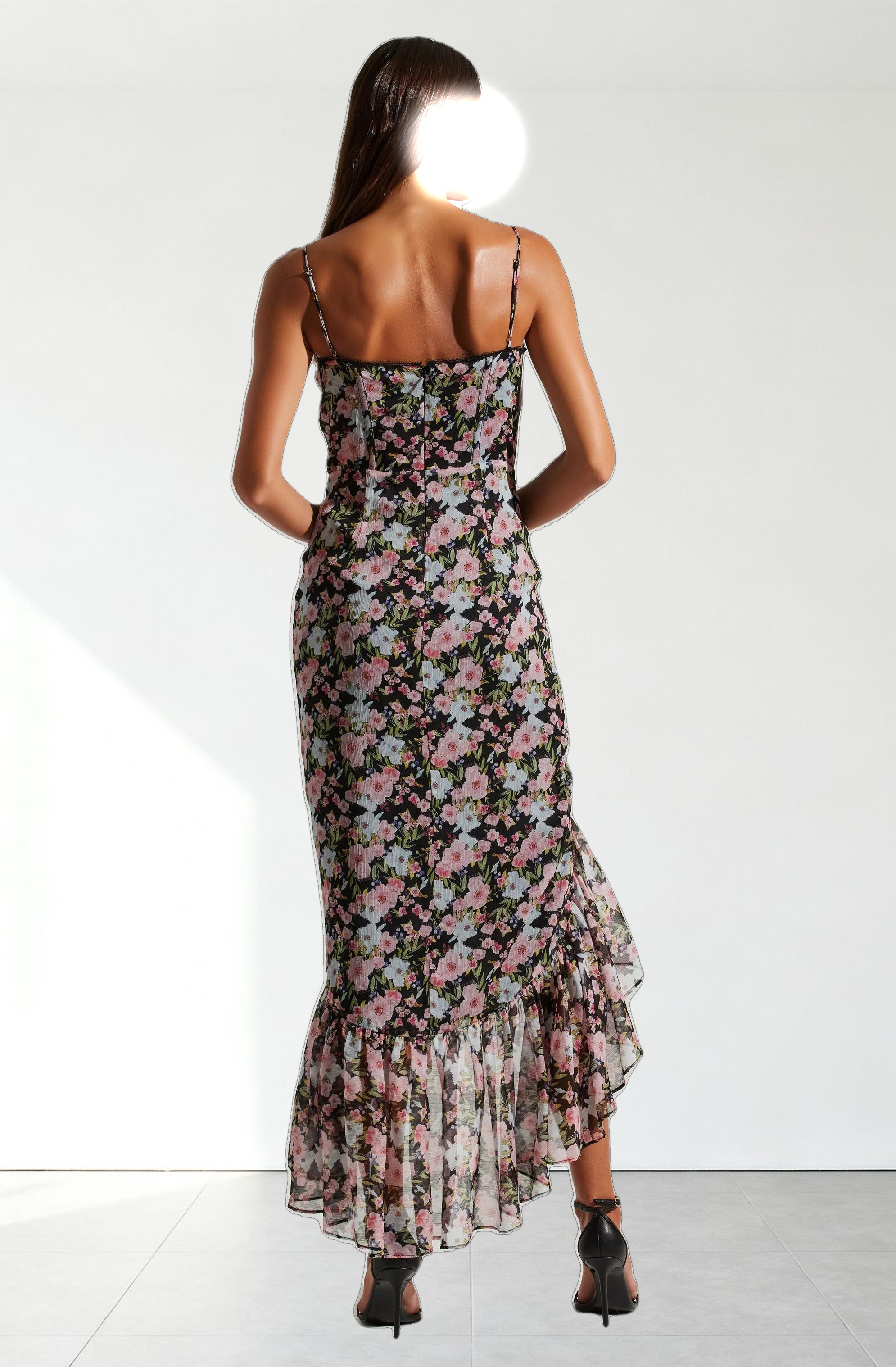 Brisbane Asymmetrical Floral Midi Dress