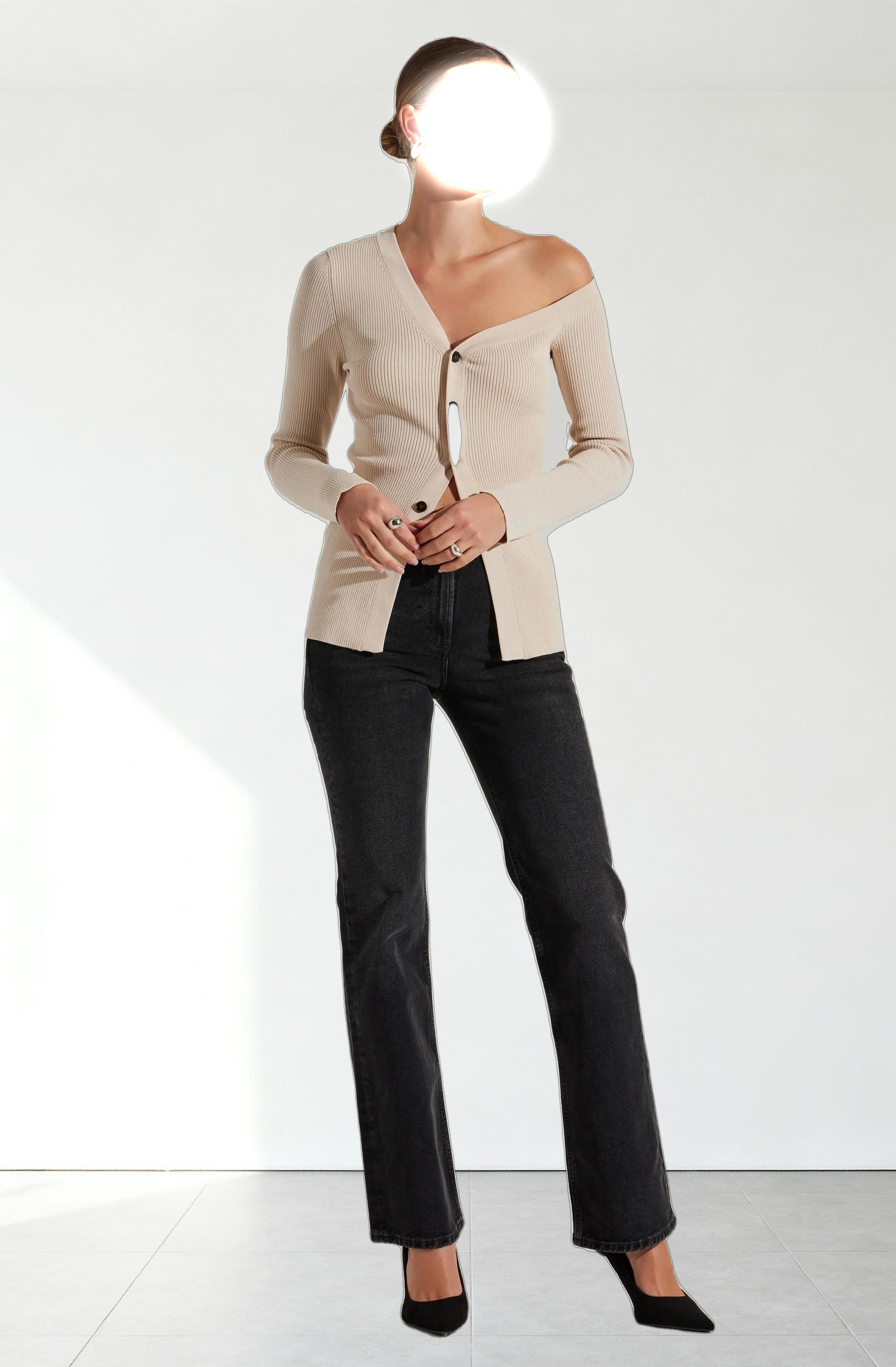 Celin One Shoulder Ribbed Sweater