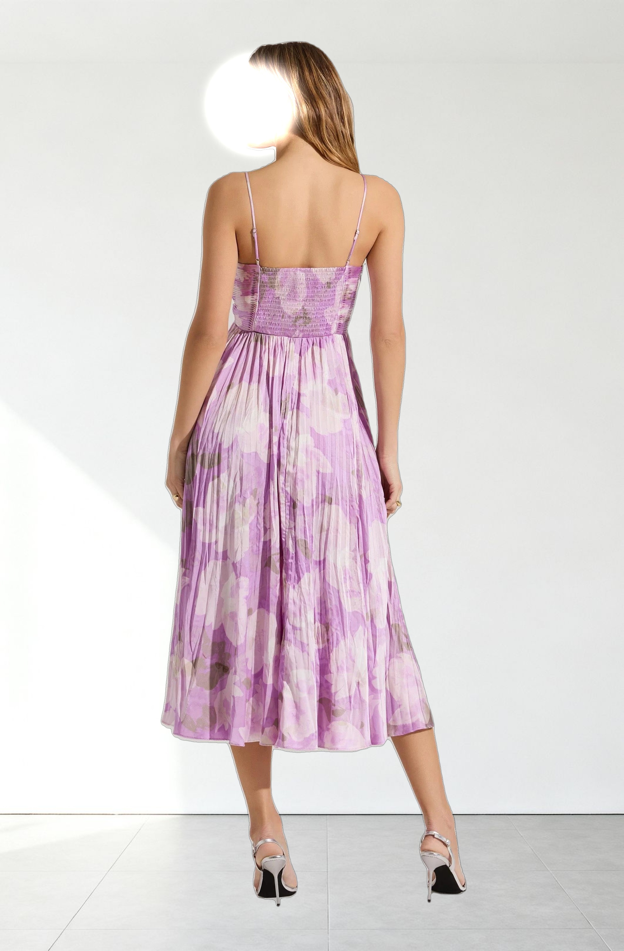 Maeve Printed Pleated Midi Dress