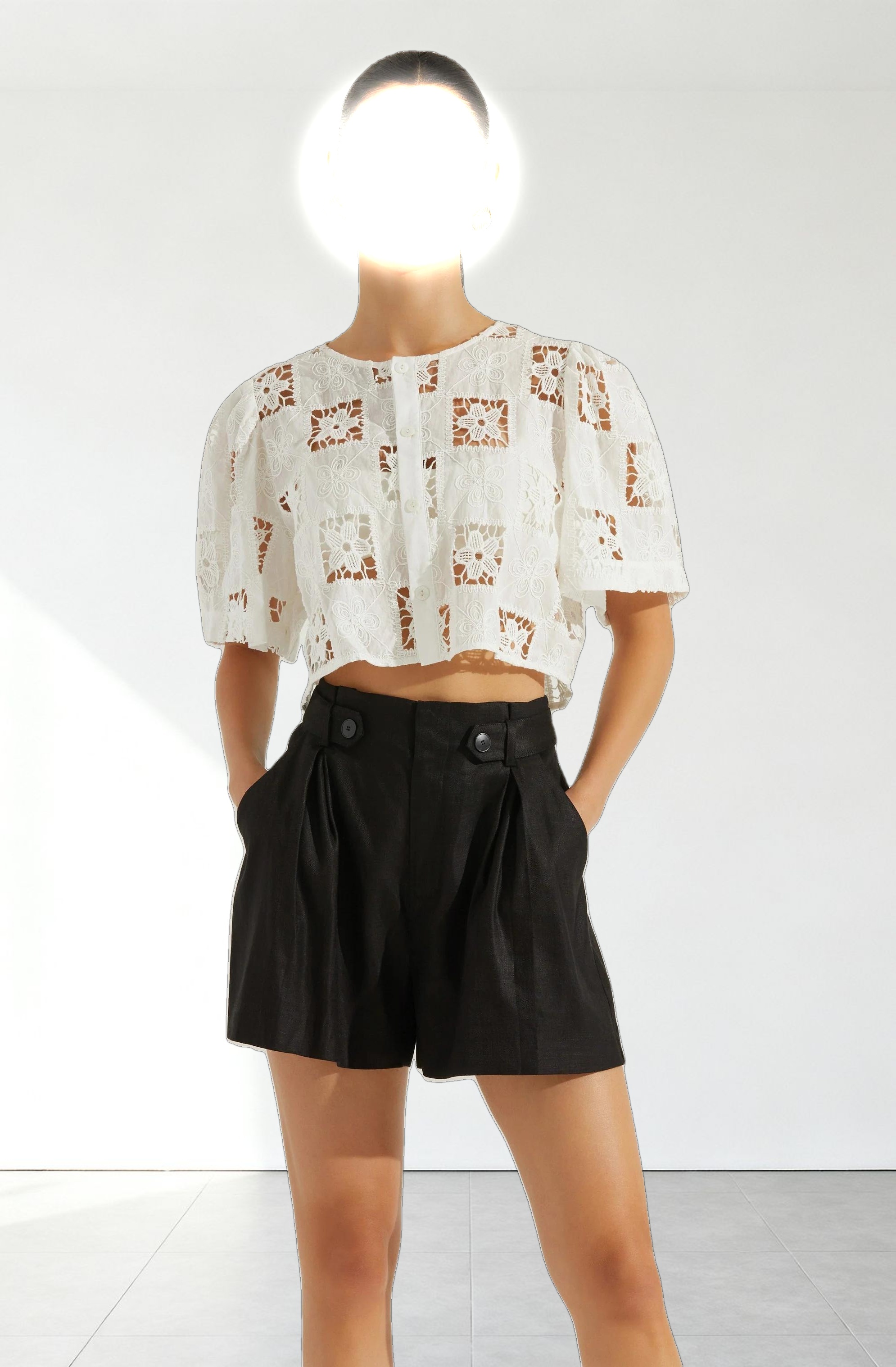 Ollie Pleated Linen Blend Shorts