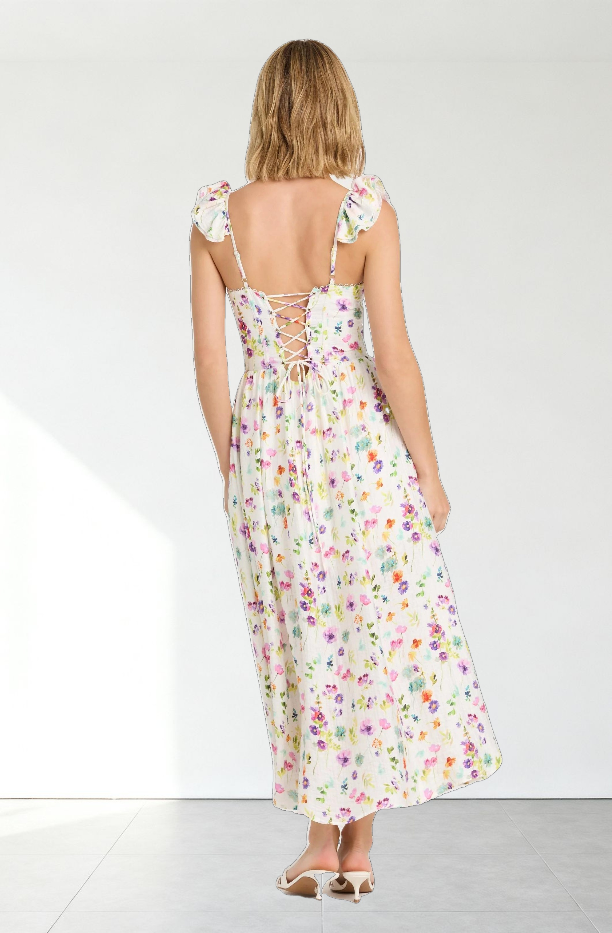 Wedelia Floral Bustier Midi Dress
