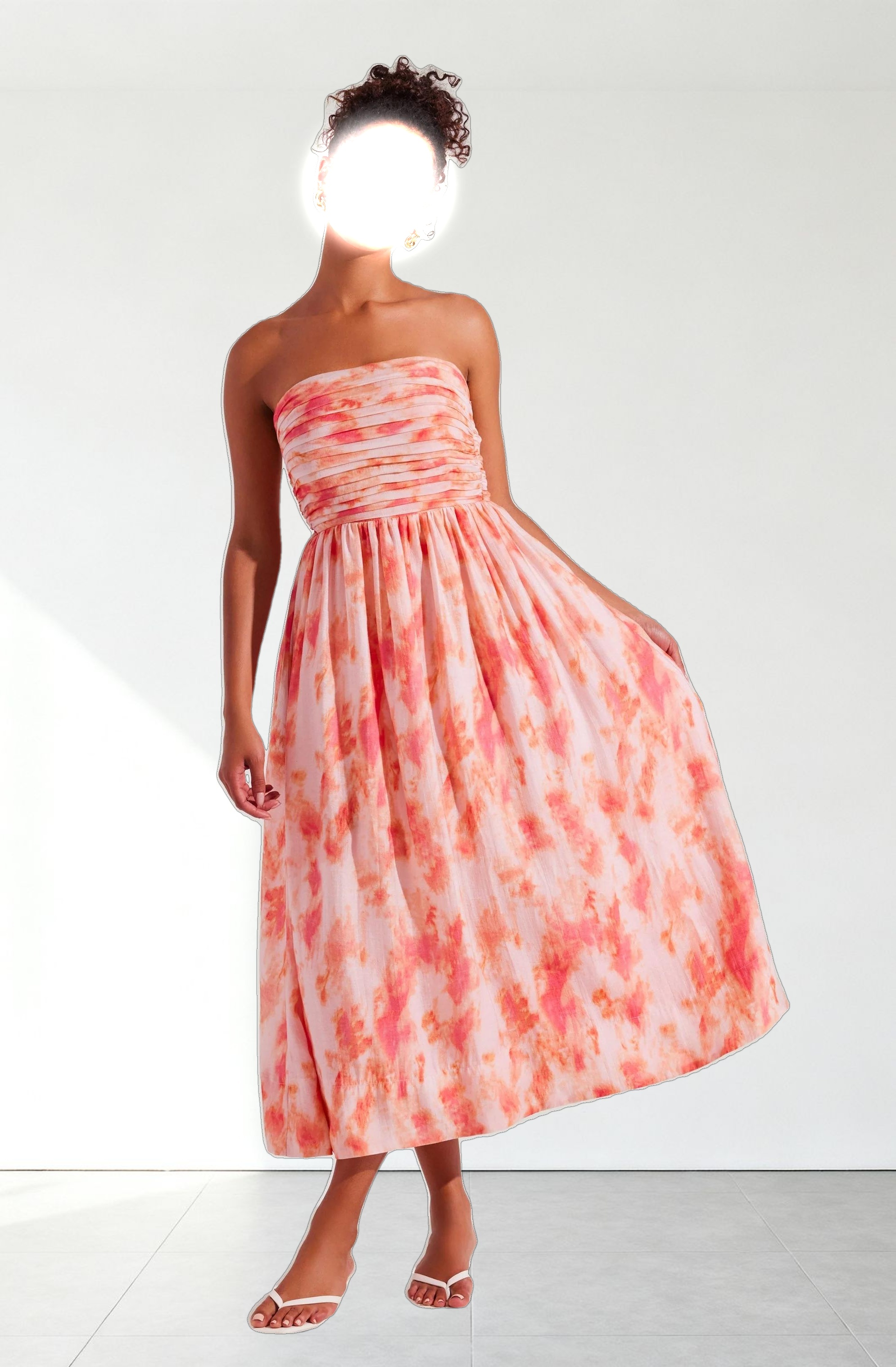 Aneesha Strapless Pleated Dress