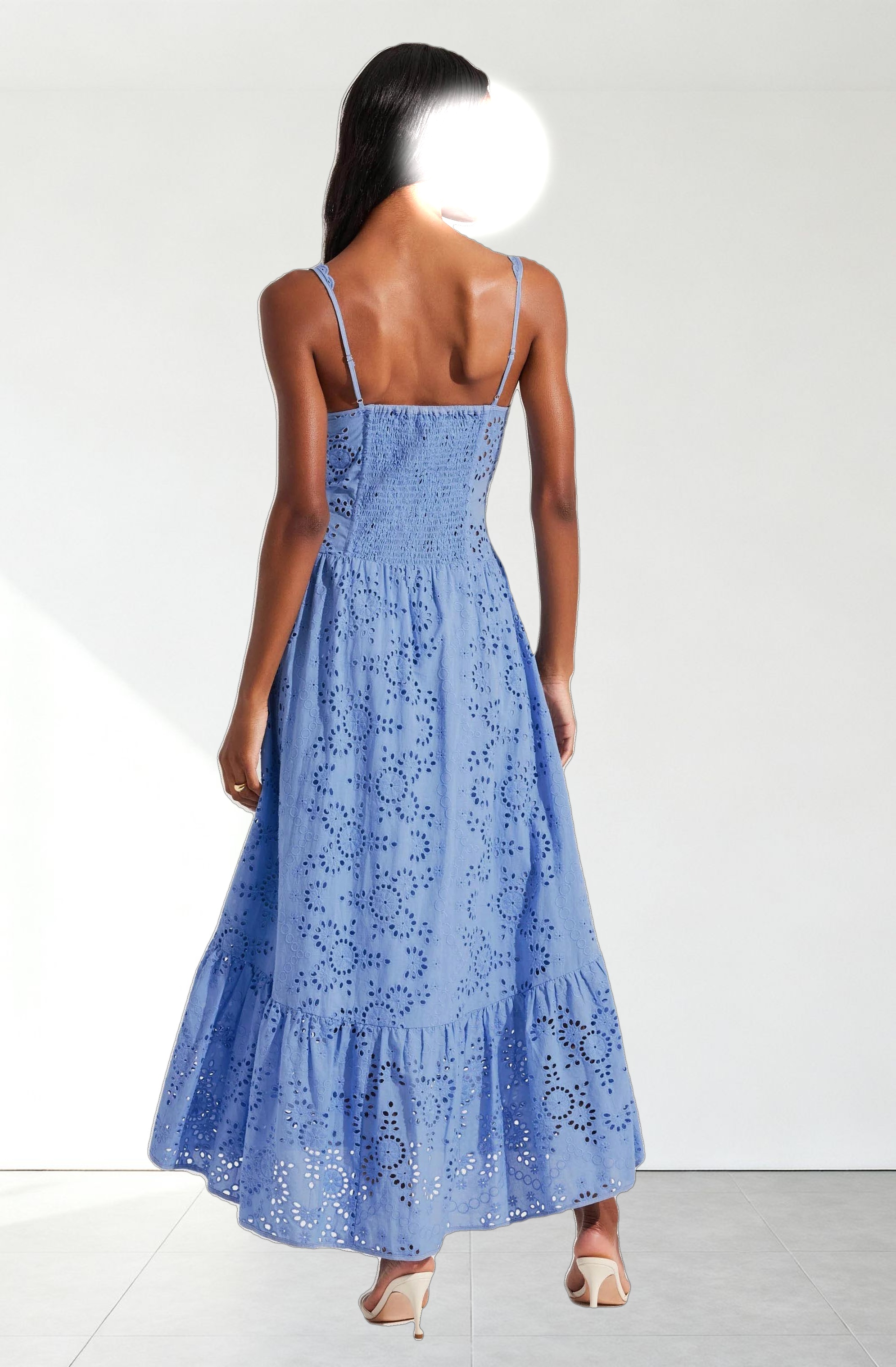 Yamila Eyelet Corset Midi Dress