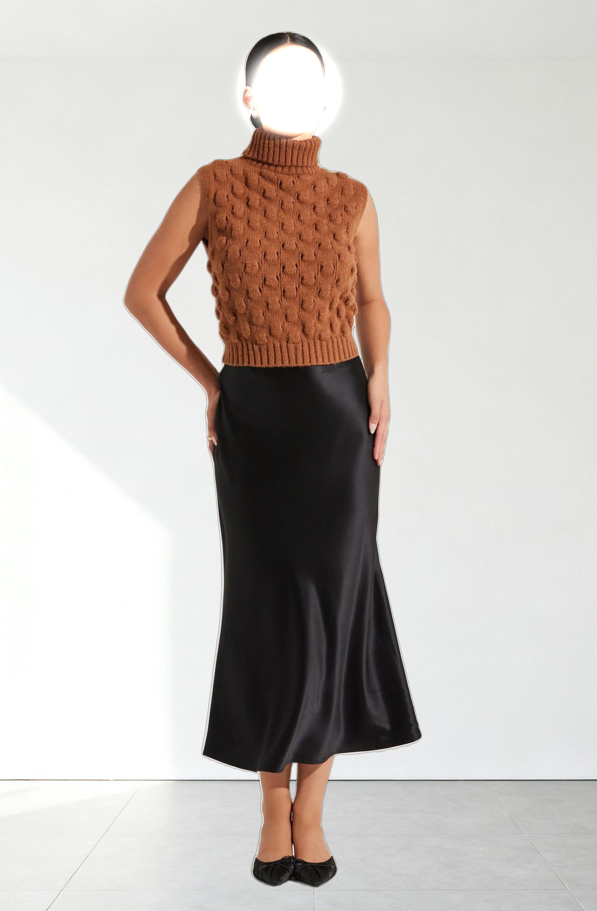 Textured Turtleneck Sweater Vest