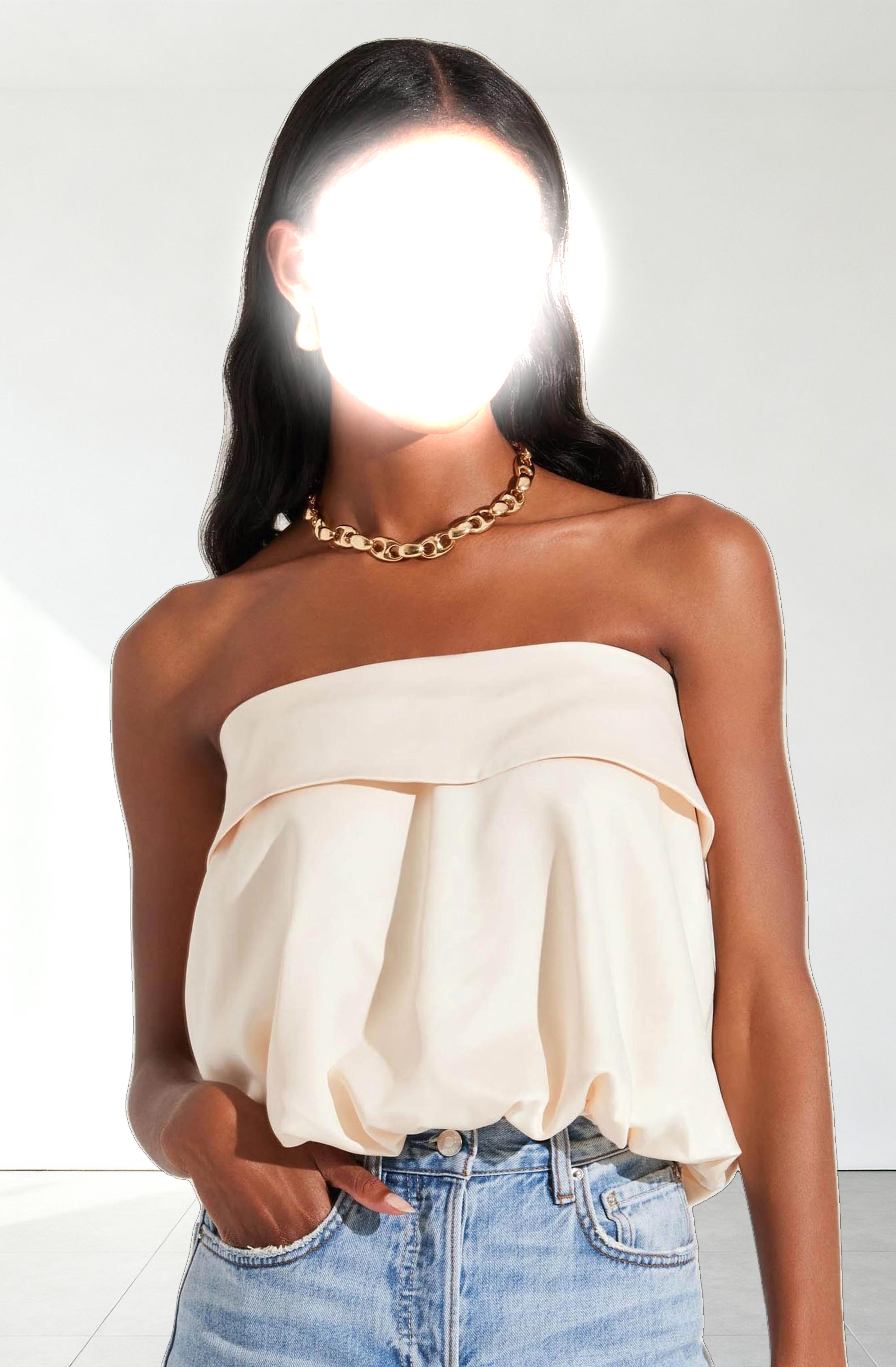 Khloe Strapless Bow Back Top