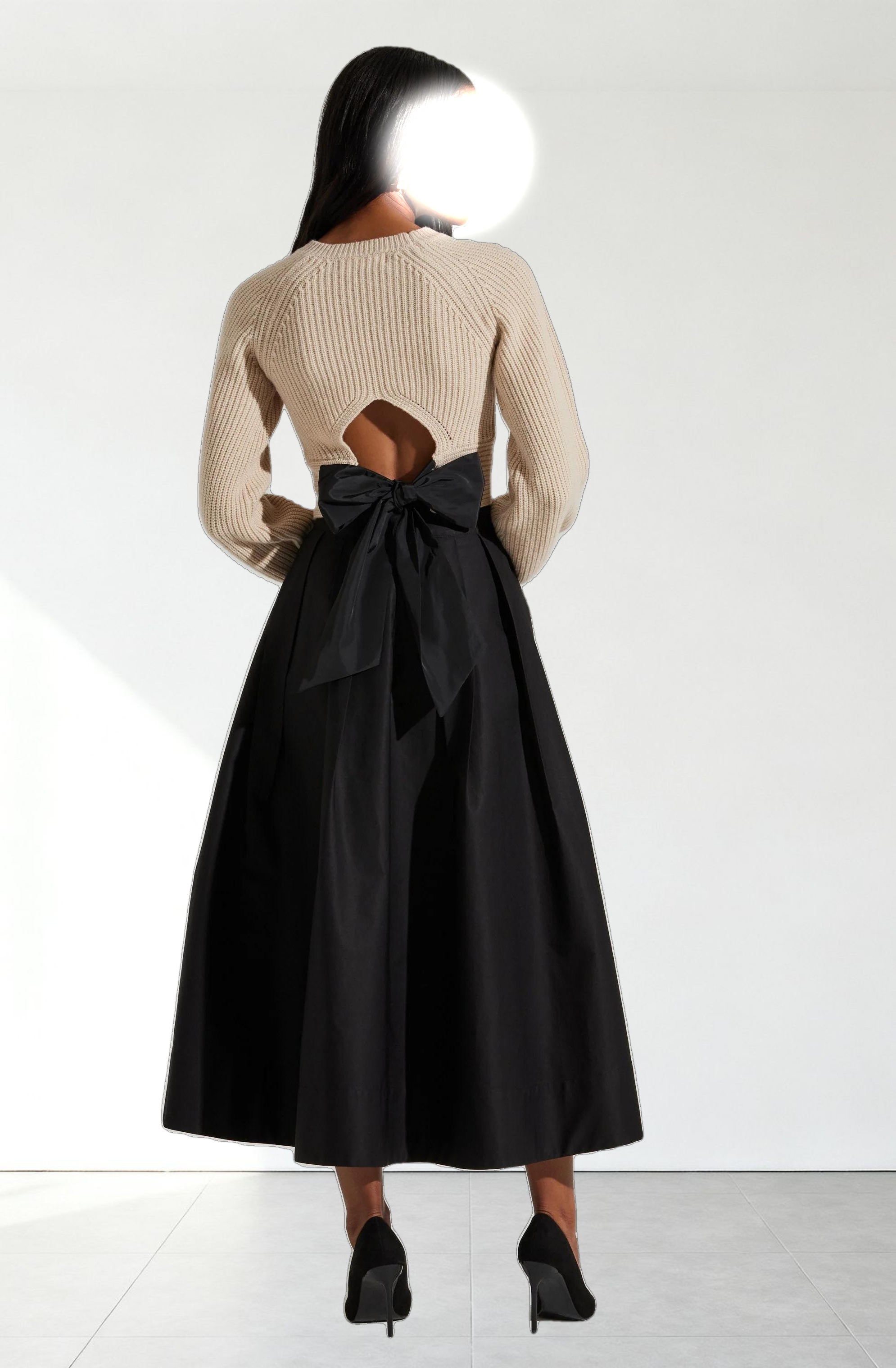Eila Contrast Bow Back Sweater