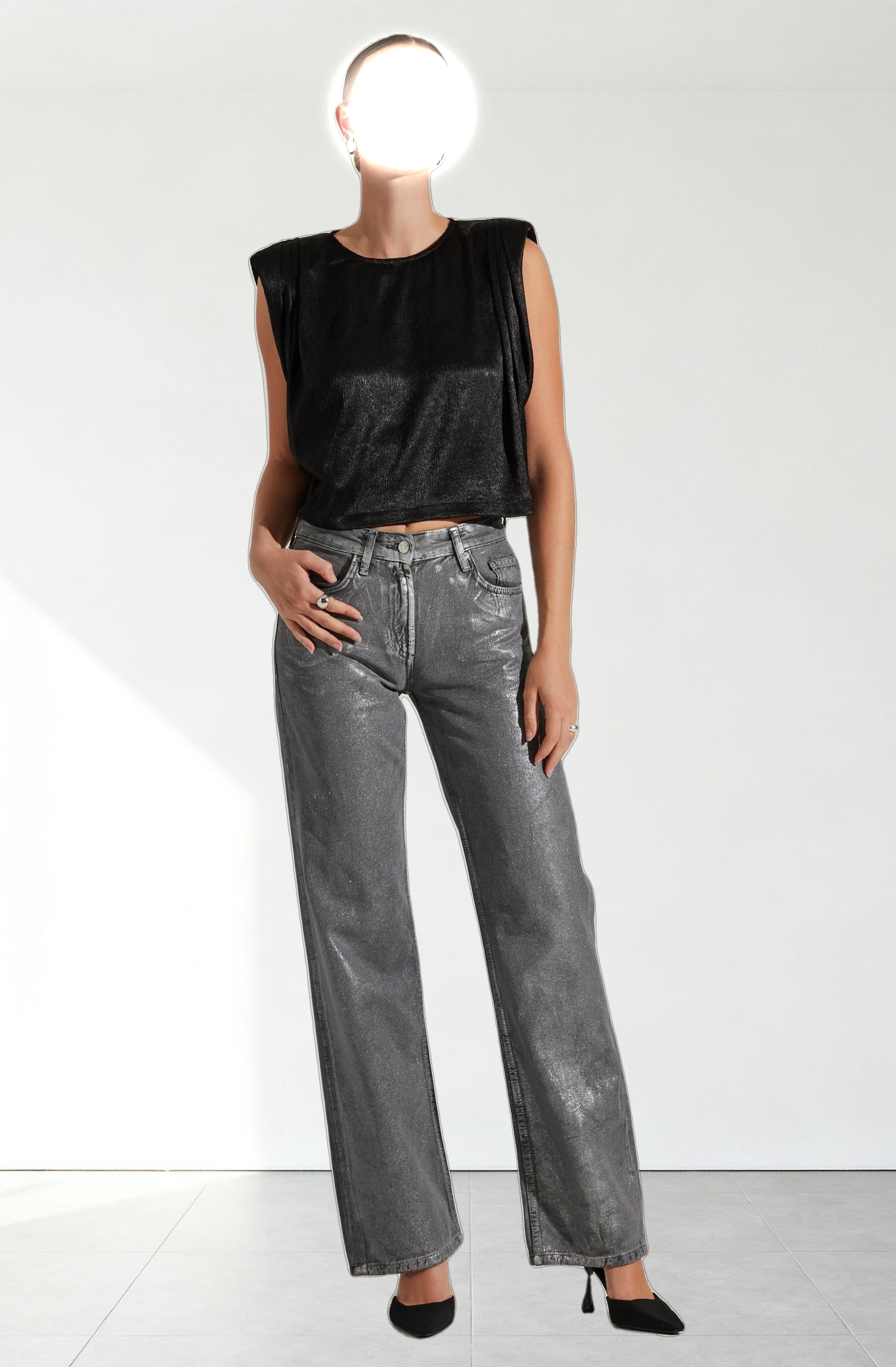 Isola Boxy Shoulder Pad Top