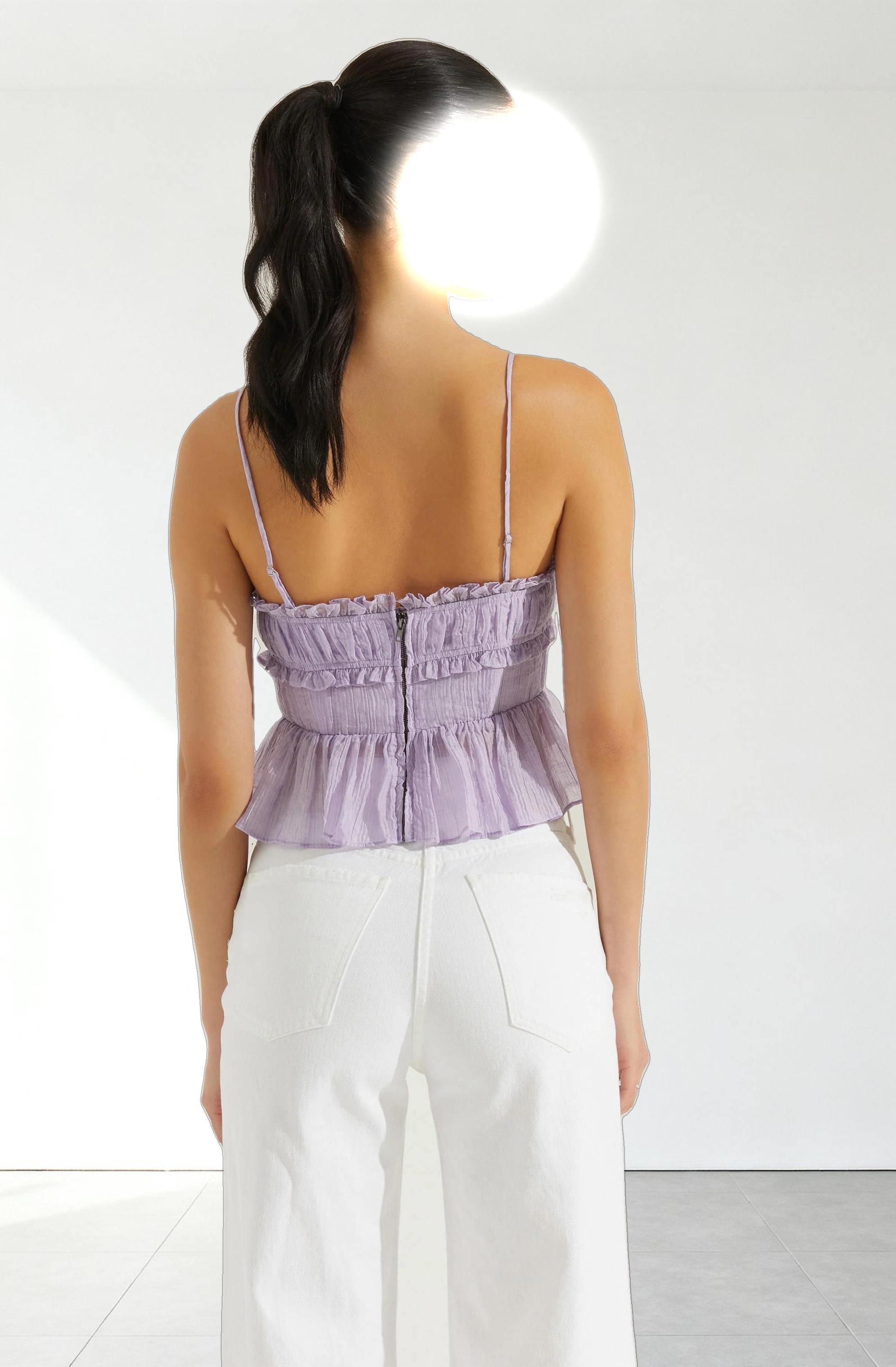 Sylvan Shirred Peplum Top