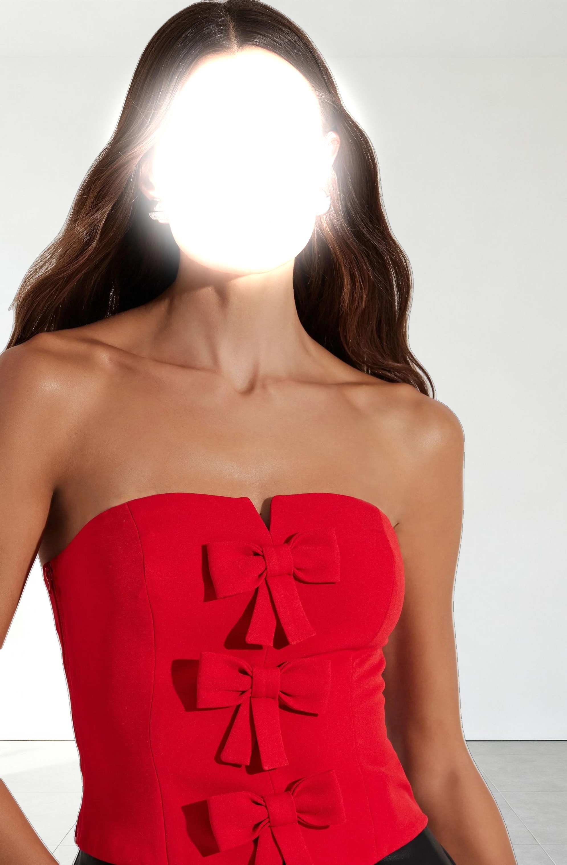 Strapless Bow Bustier Top