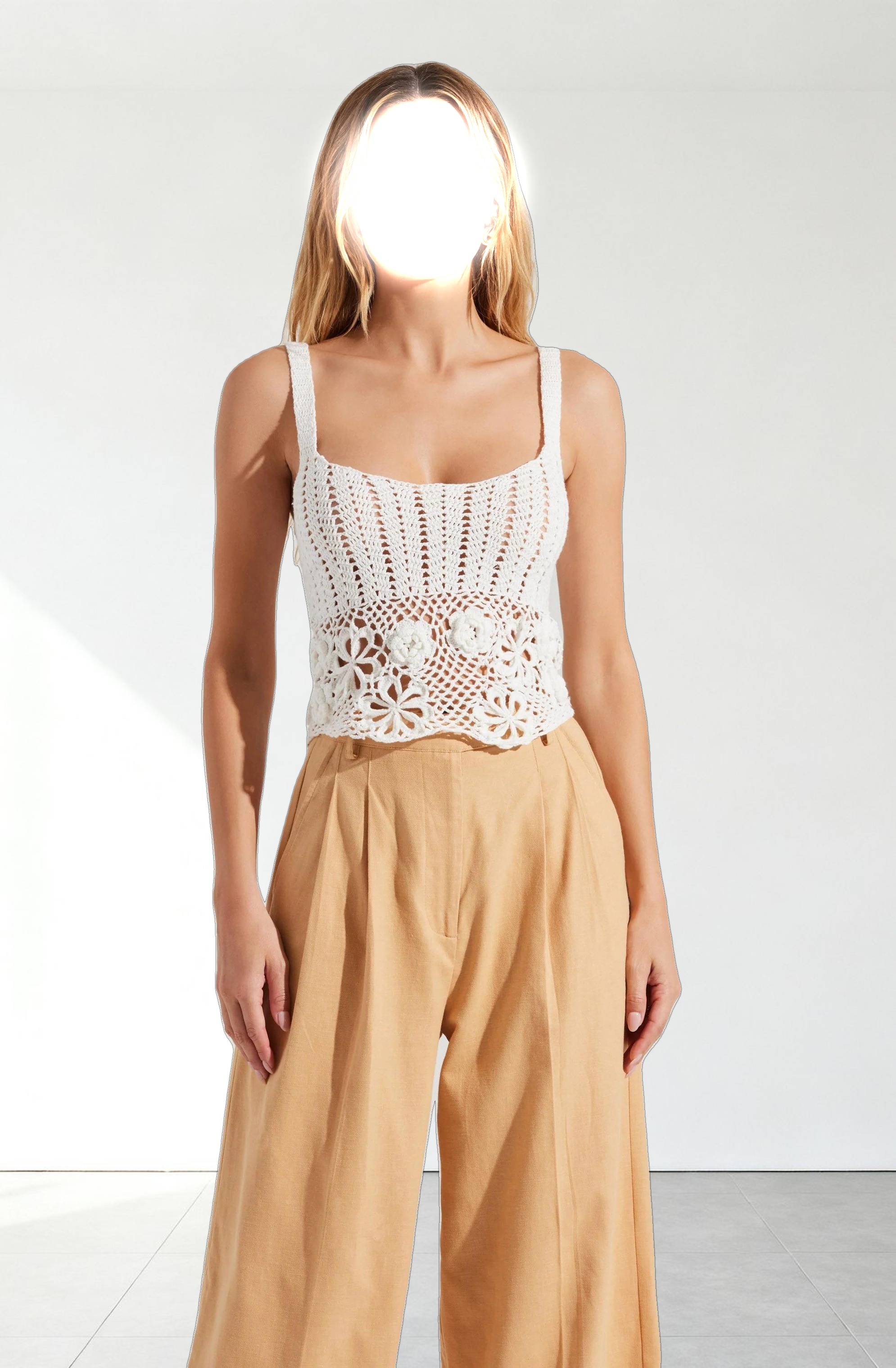 Everly Floral Crochet Sweater Top