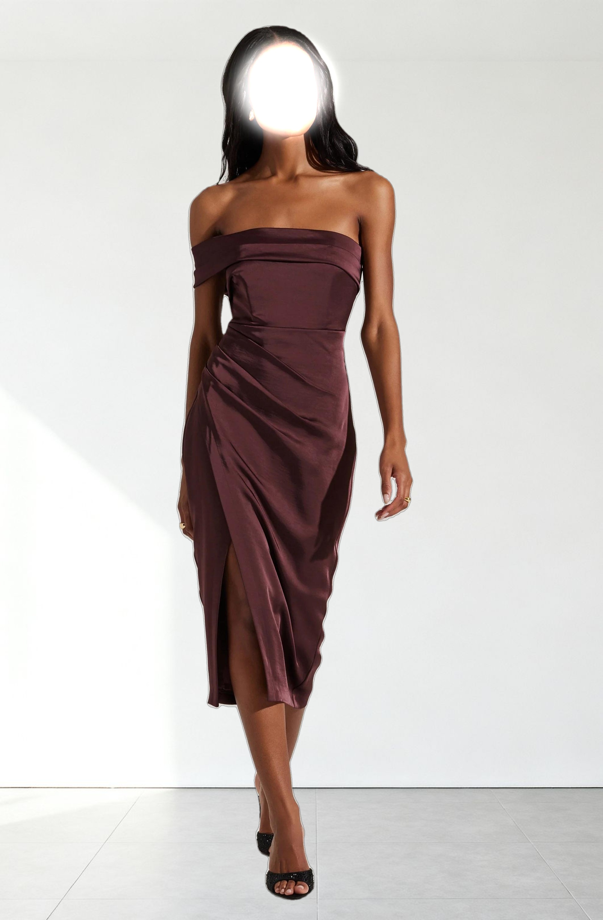 Gwyneria Off Shoulder Midi Dress