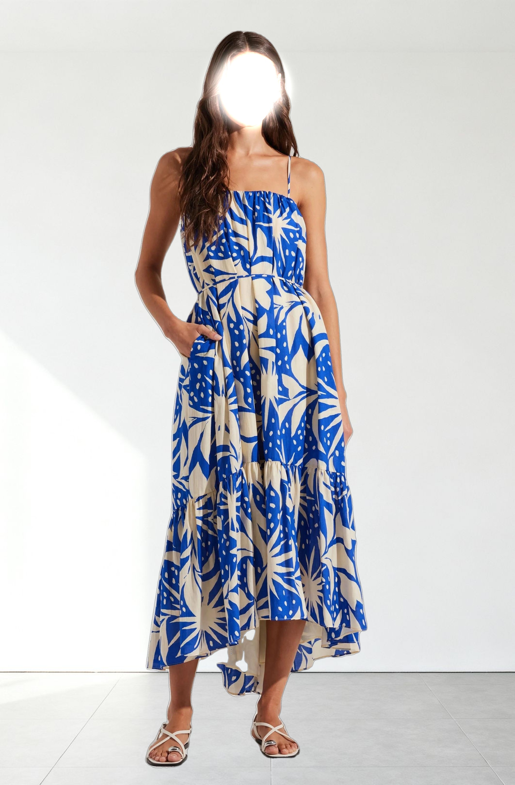 Sarina Linen-Blend Maxi Dress