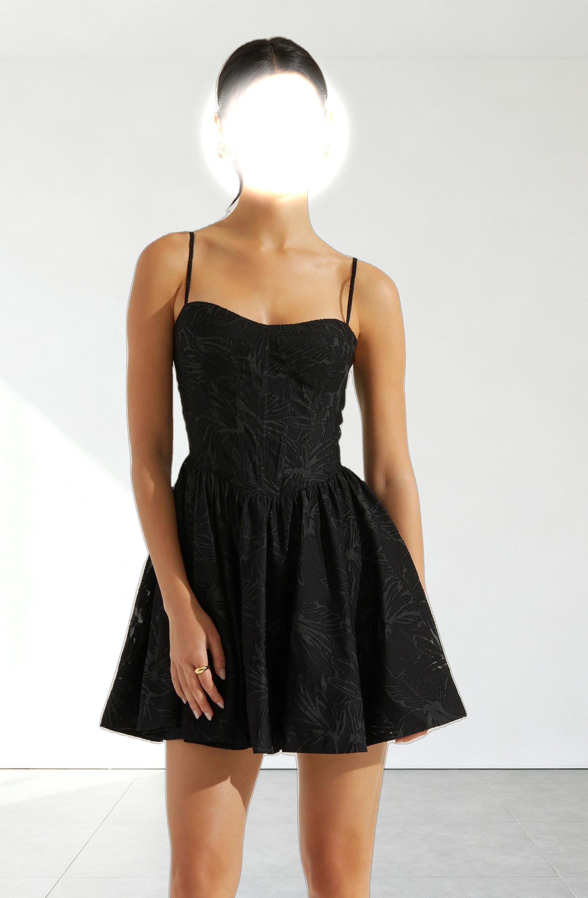 Linelly Jacquard Bustier Skater Dress