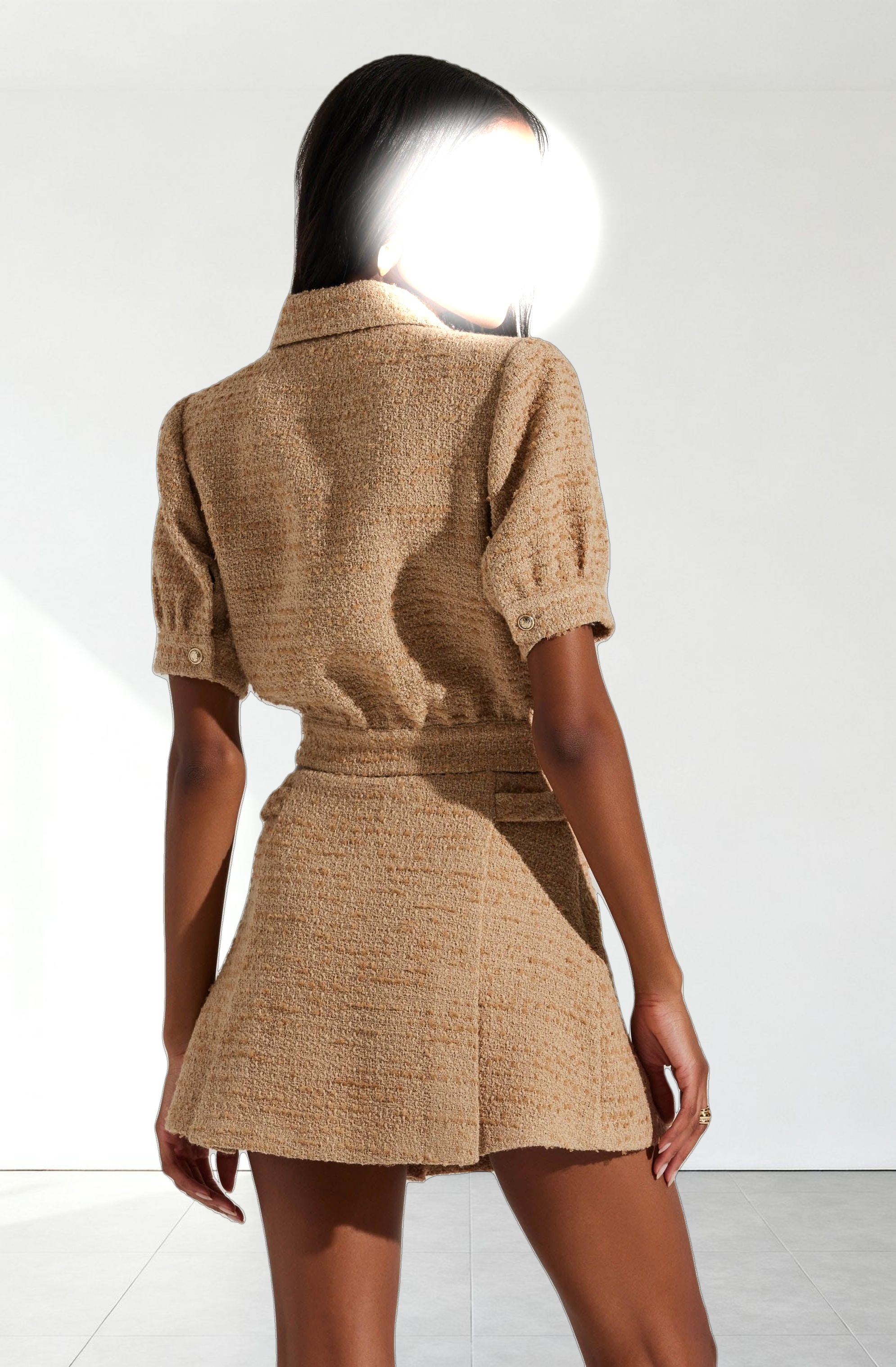 Bronwyn Pleated Tweed Skort