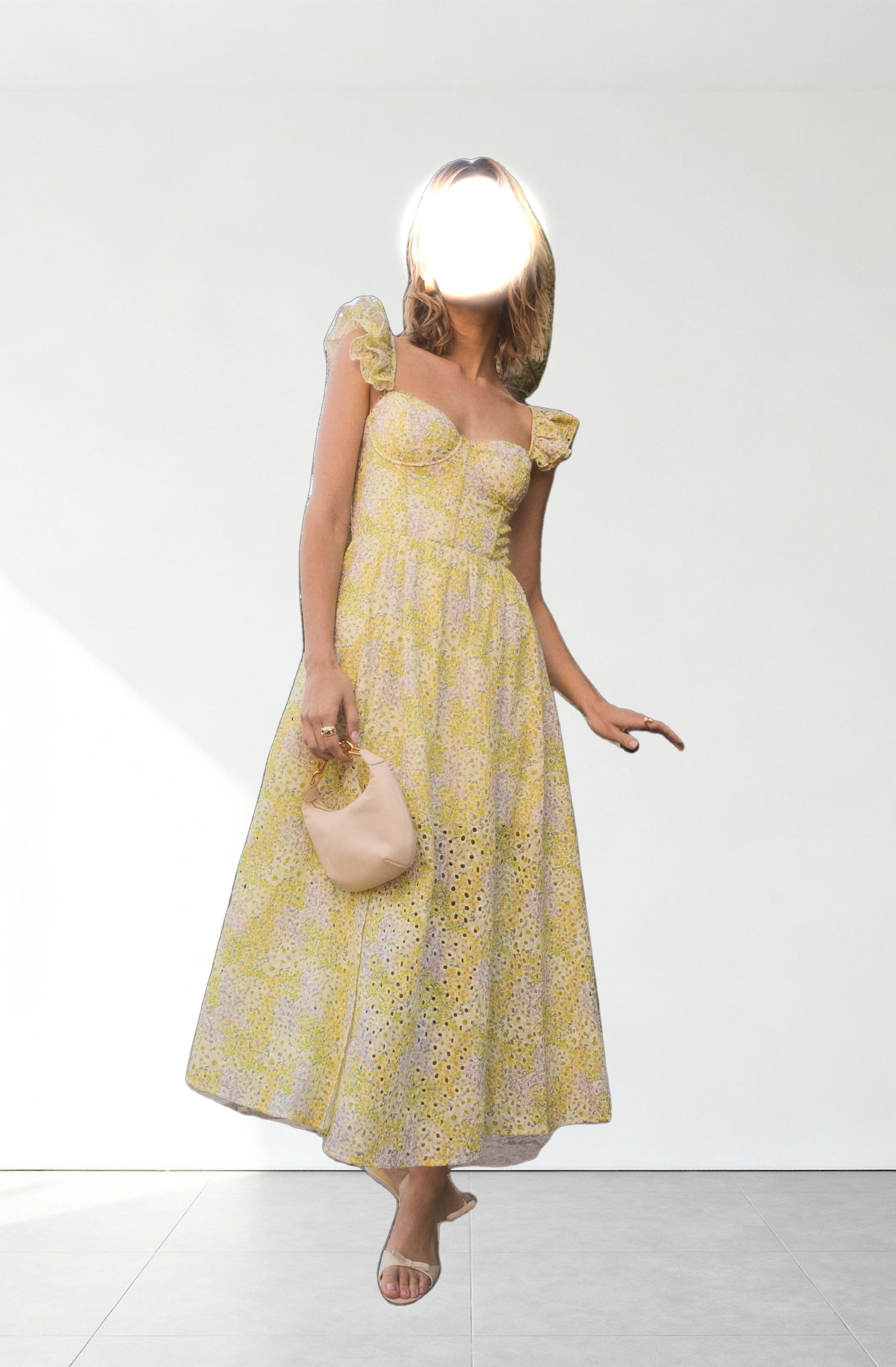 Wedelia Eyelet Bustier Midi Dress