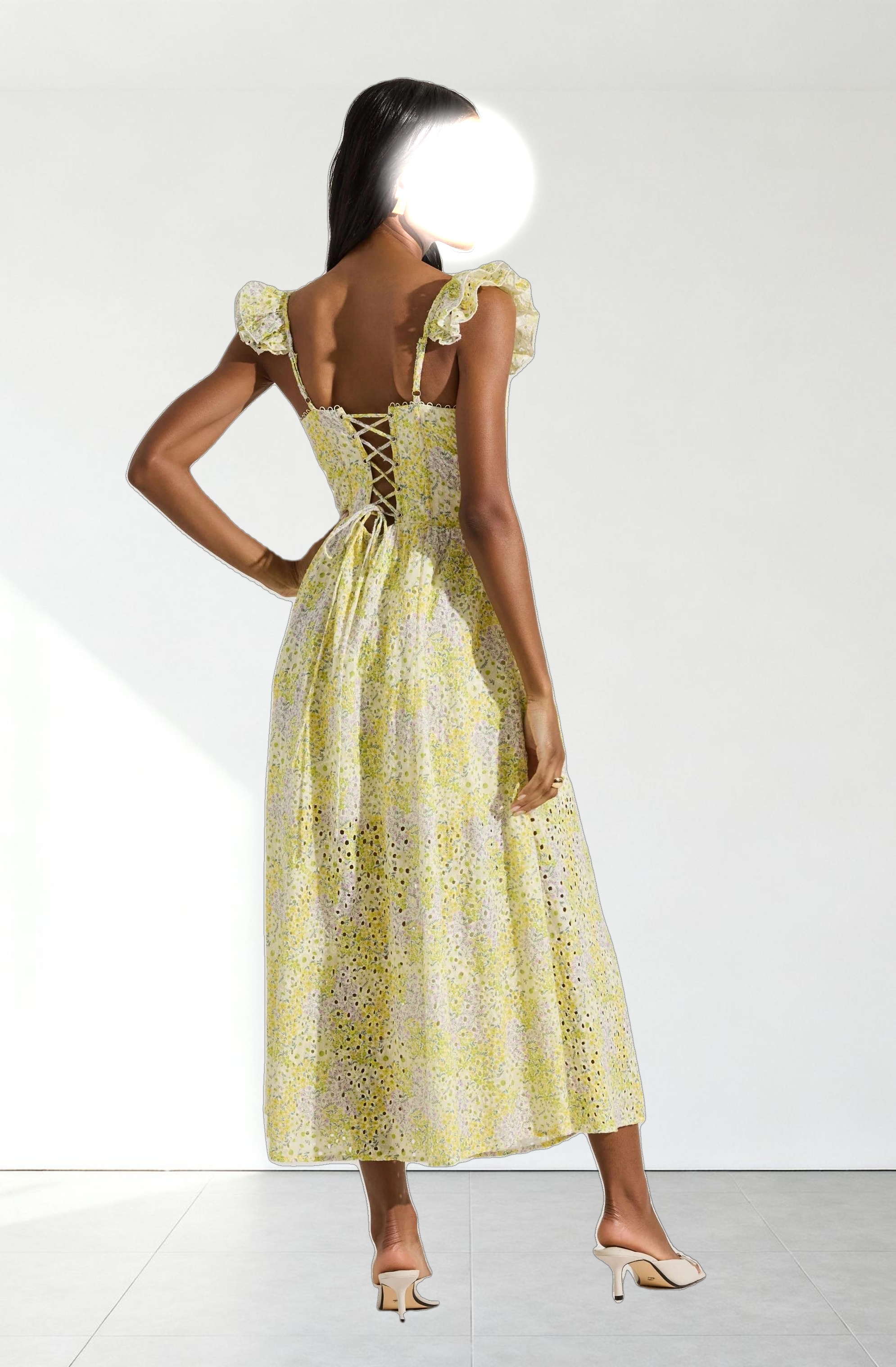 Wedelia Eyelet Bustier Midi Dress