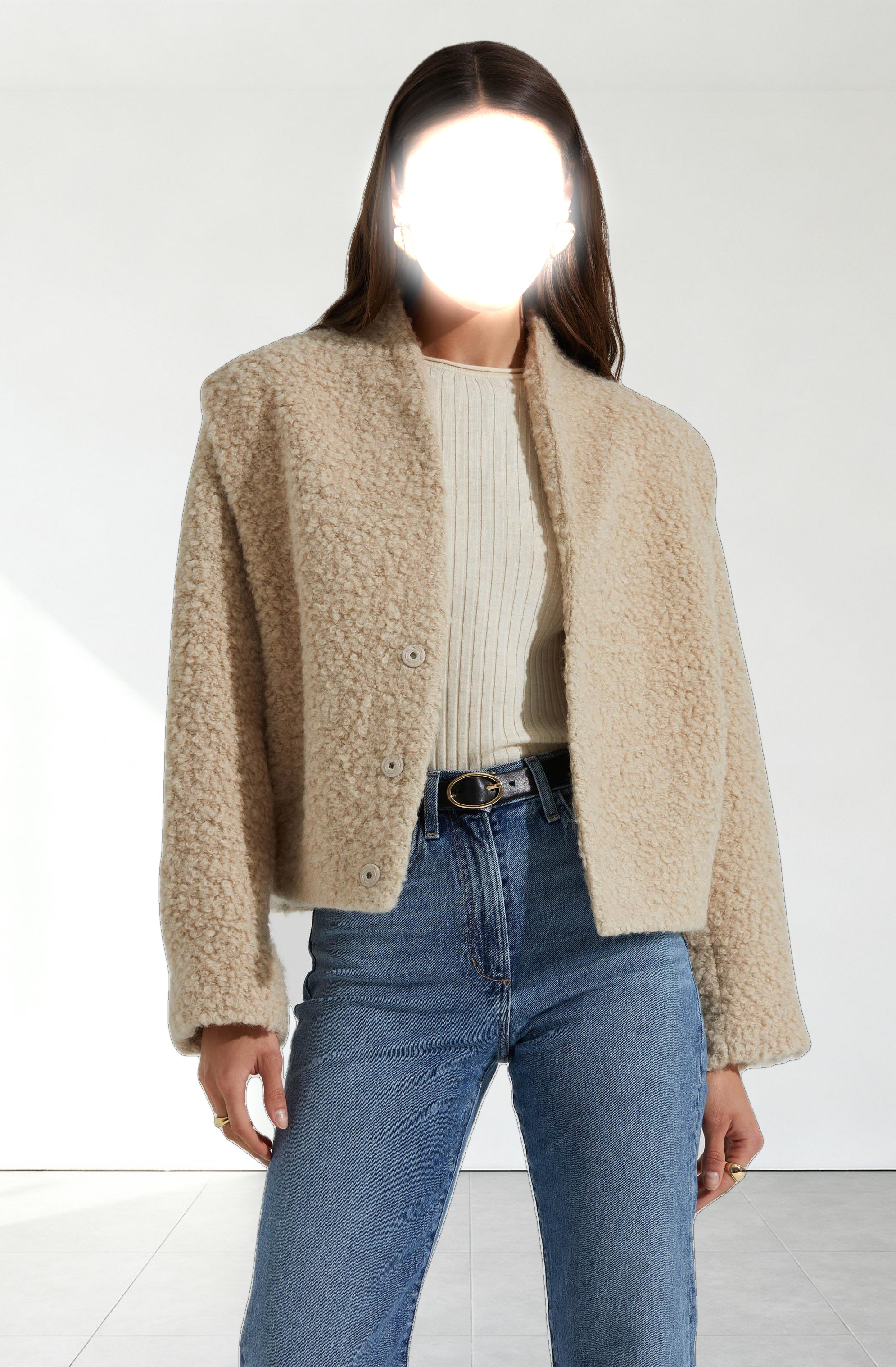 Nona Boxy Collarless Jacket