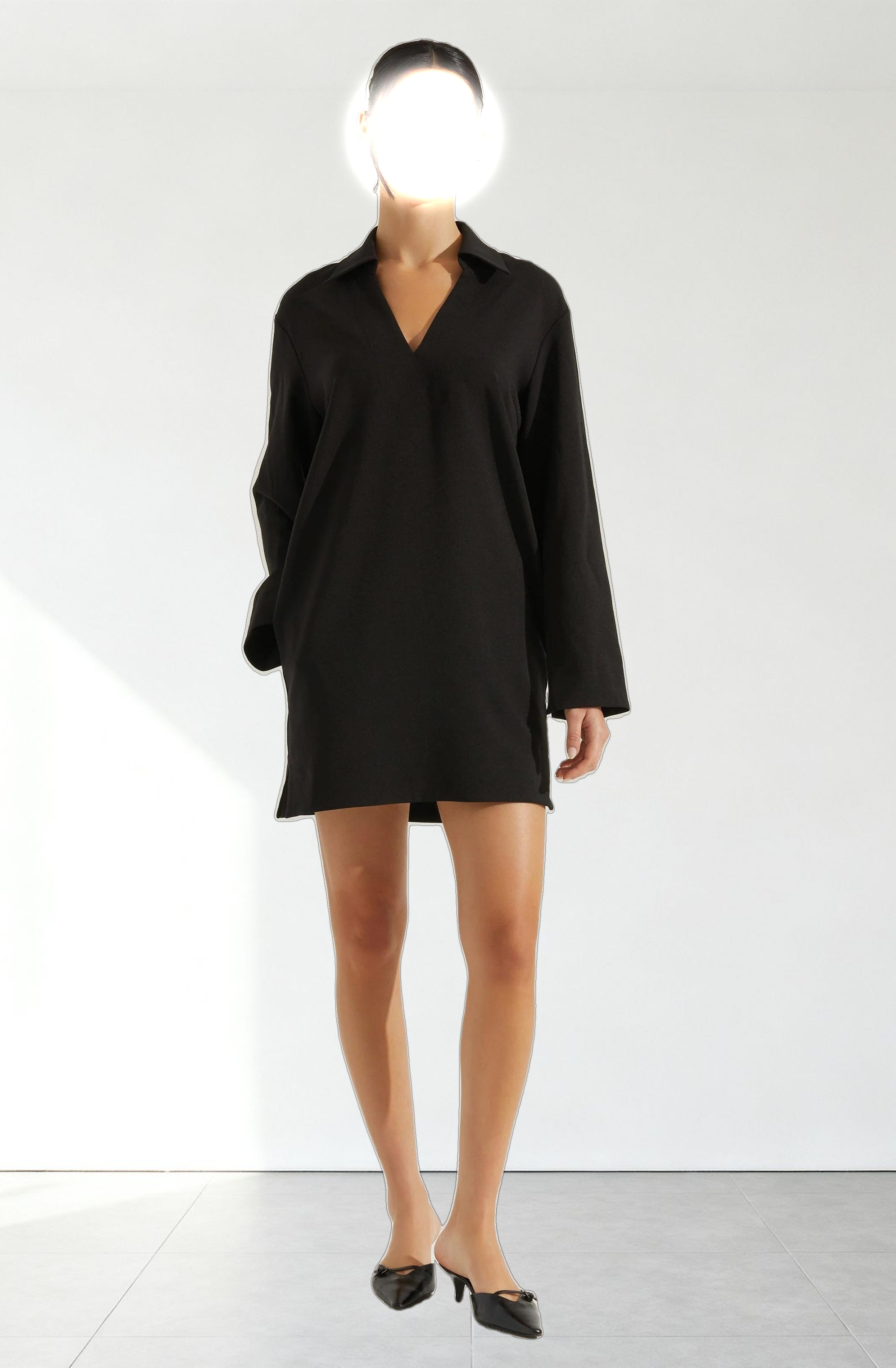 V-Neck Woven Mini Dress