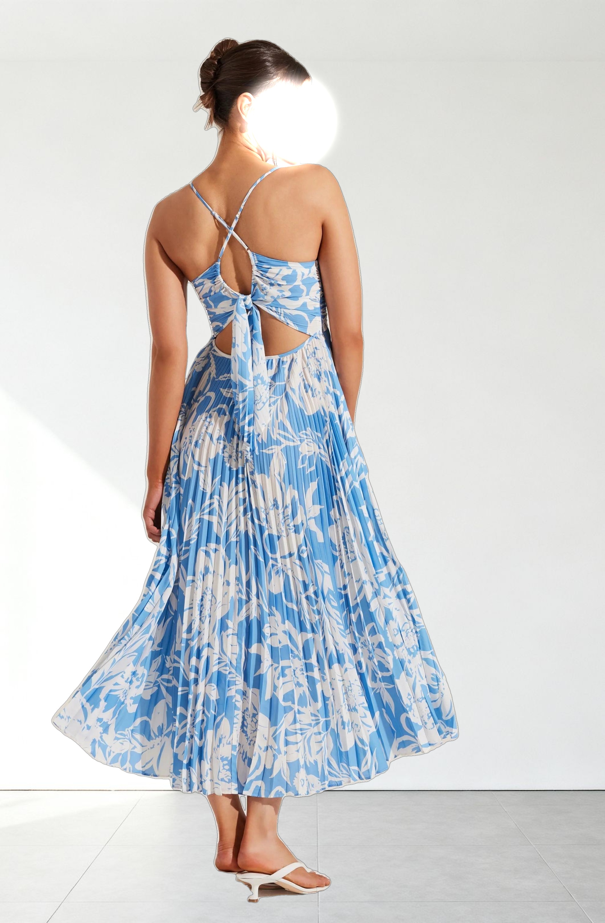 Blythe Floral Plisse Midi Dress