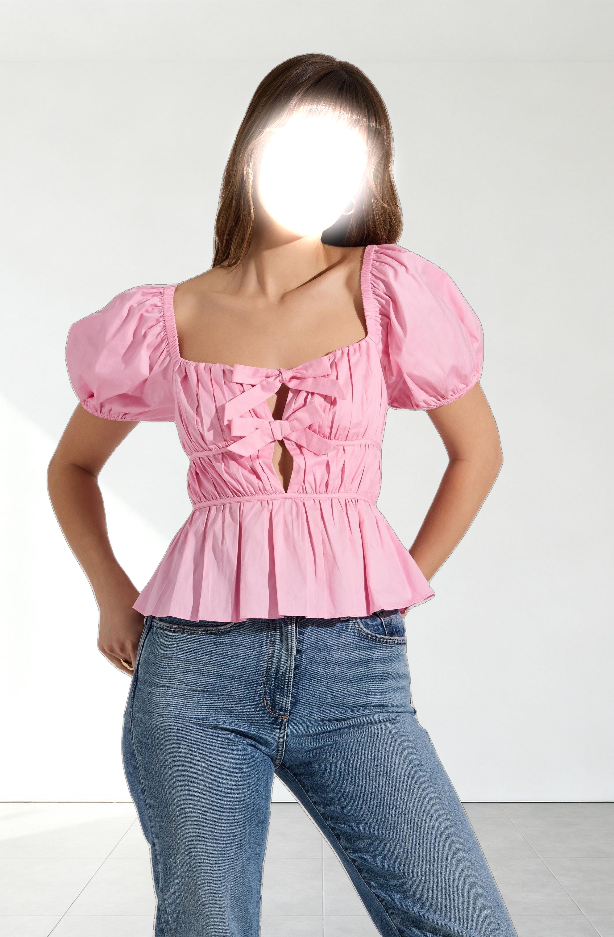Bow Front Peplum Top