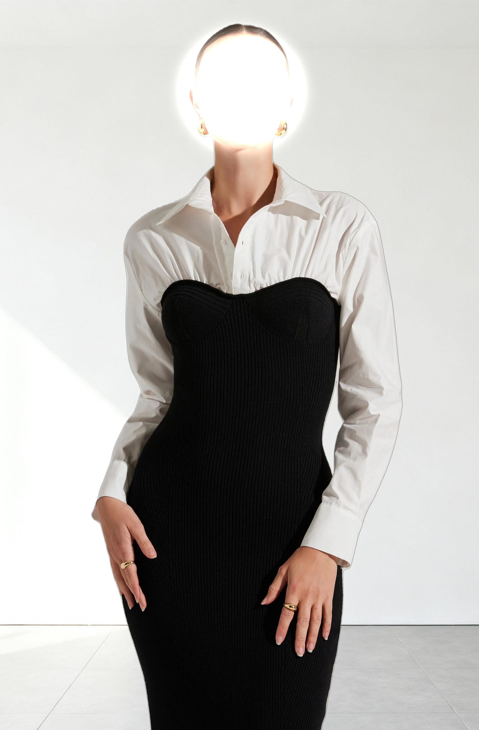 Allyn Contrast Midi Sweater Dress