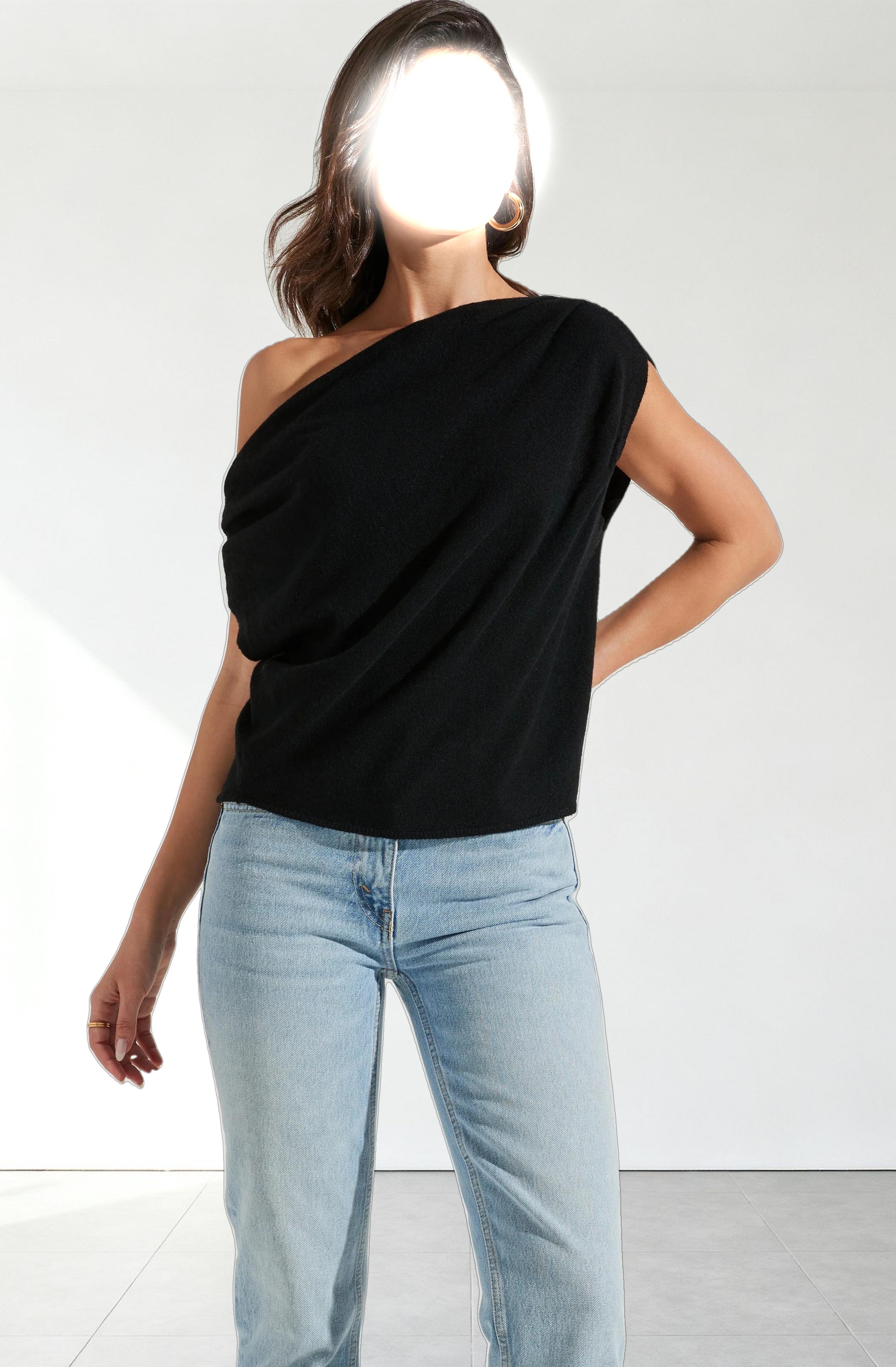 Devin Sleeveless One Shoulder Sweater