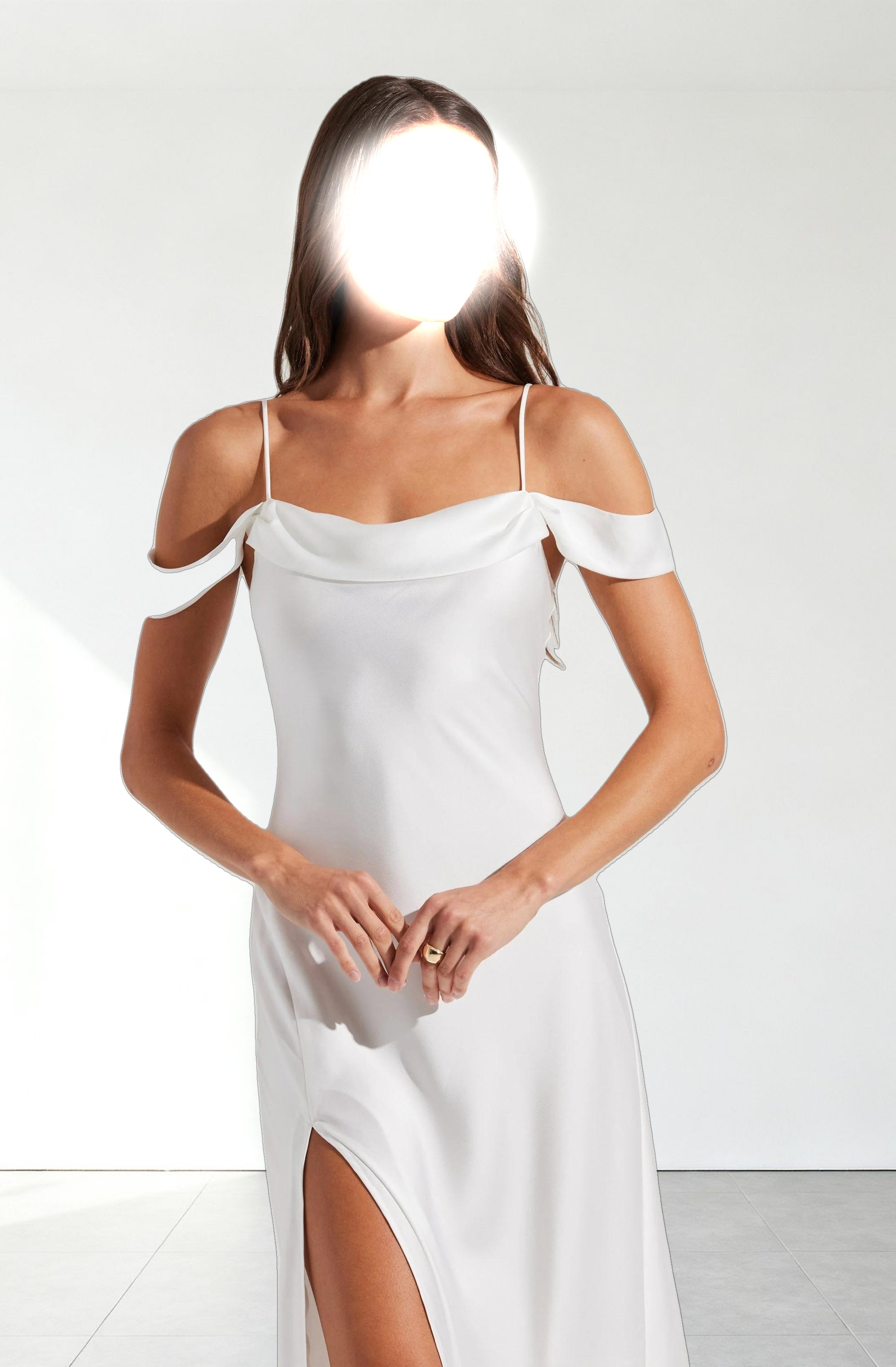 Kitura Cold Shoulder Maxi Dress